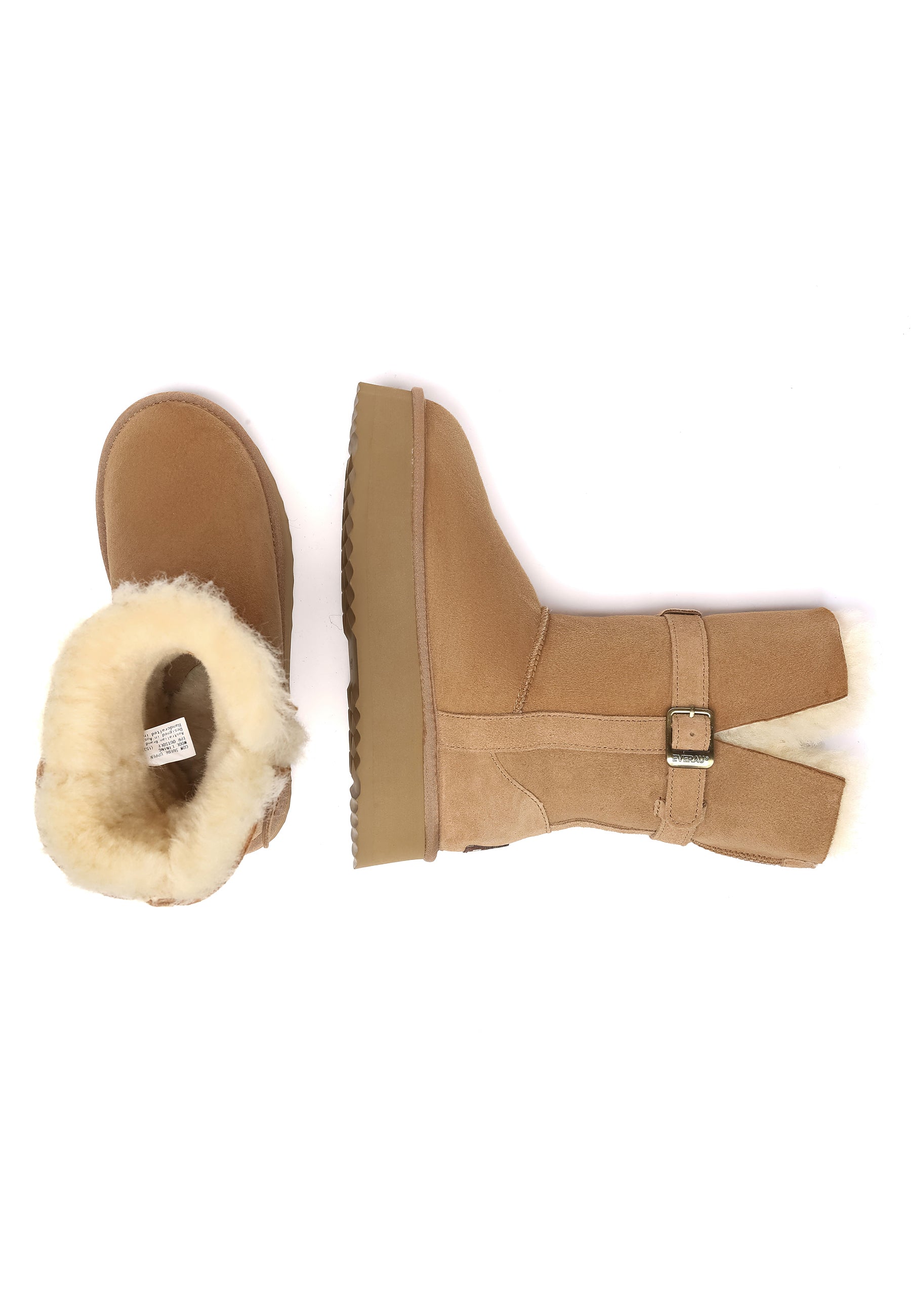 EVERAU Brush Chestnut Platform Boots Botki Brązowe