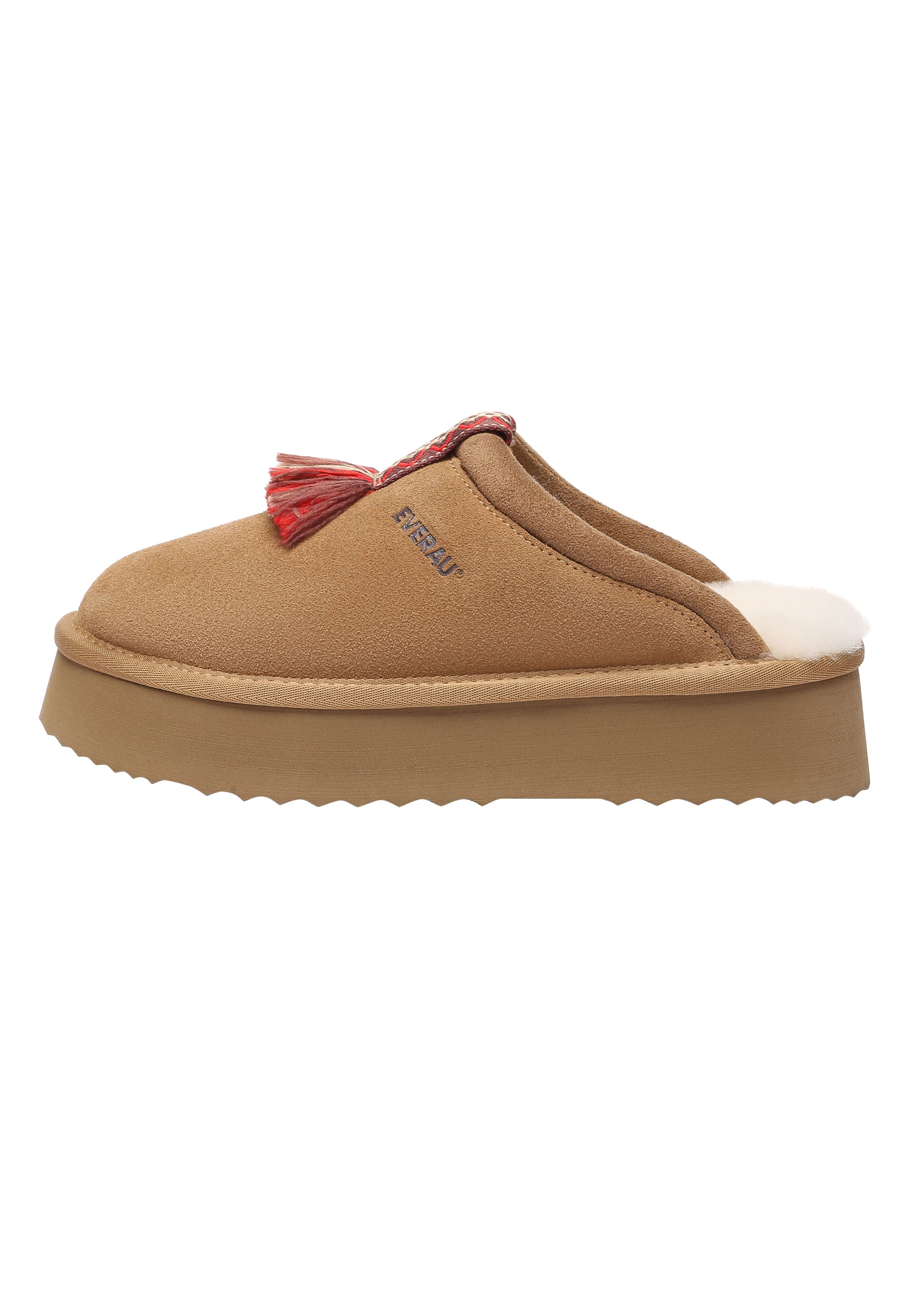 EVERAU Caspian Chestnut Platform Slippers Kapcie Brązowe