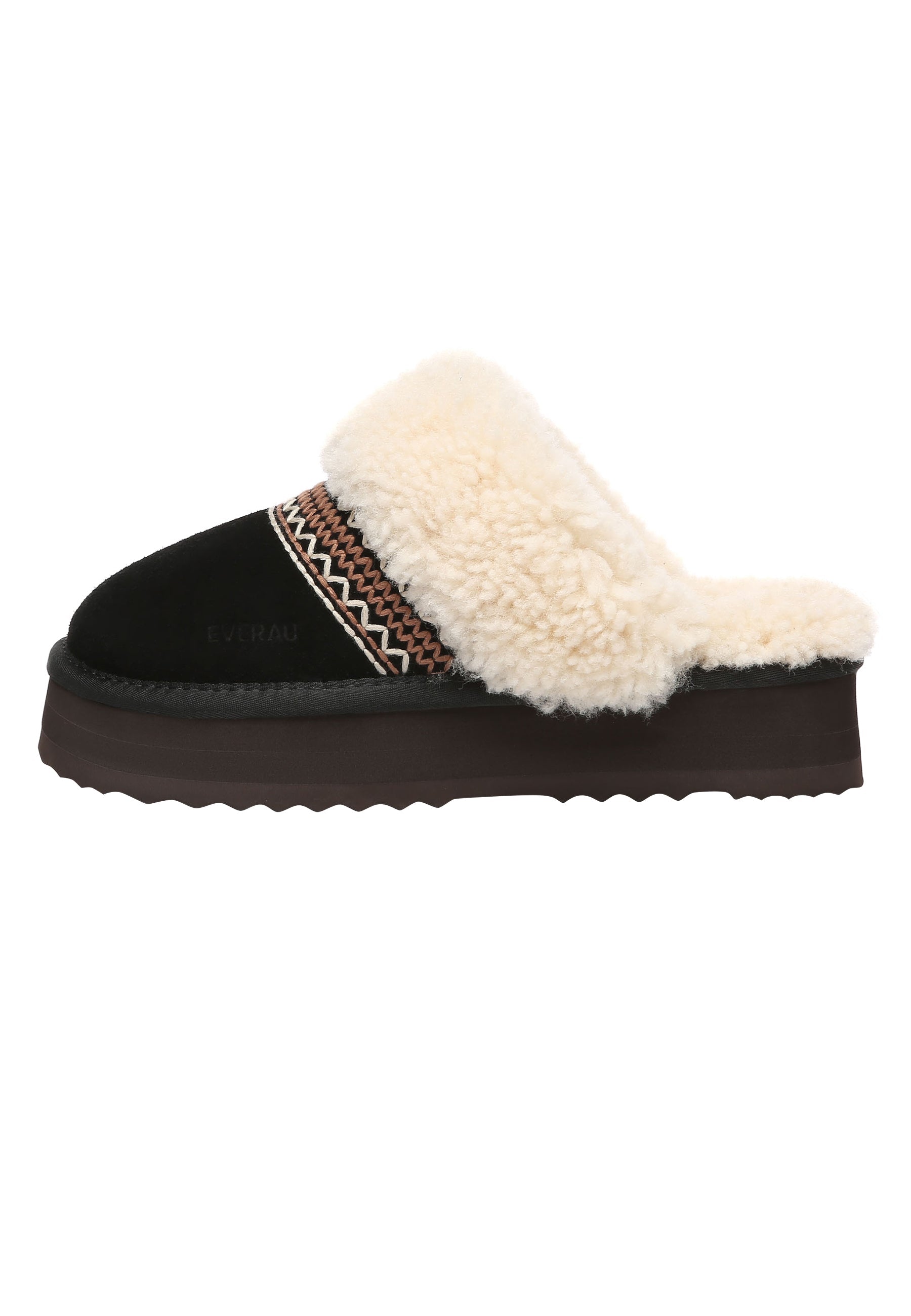 EVERAU Crake Black Platform Slippers Kapcie Czarne