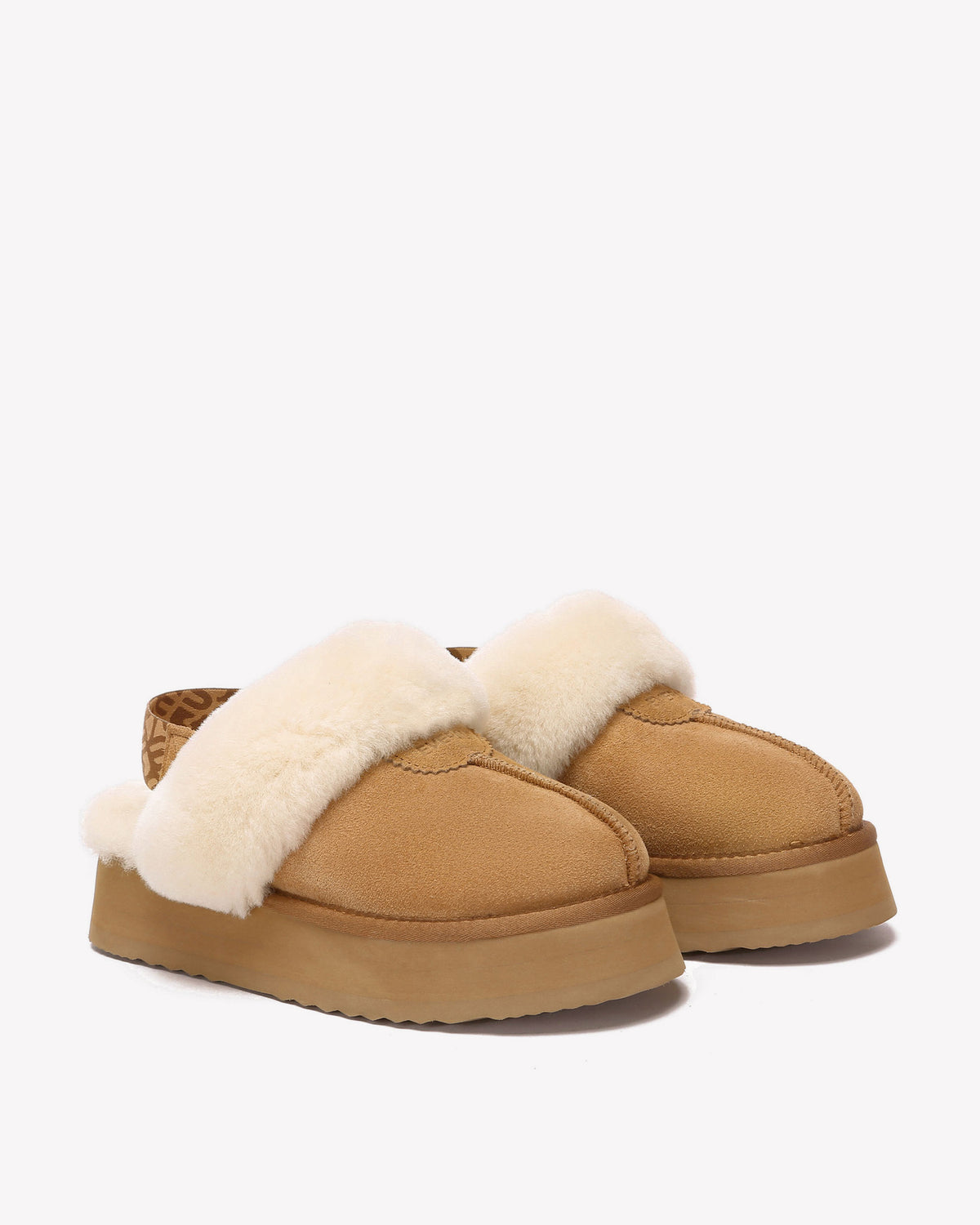 EVERAU Wagtail Chestnut Platform Slippers Kapcie Brązowe