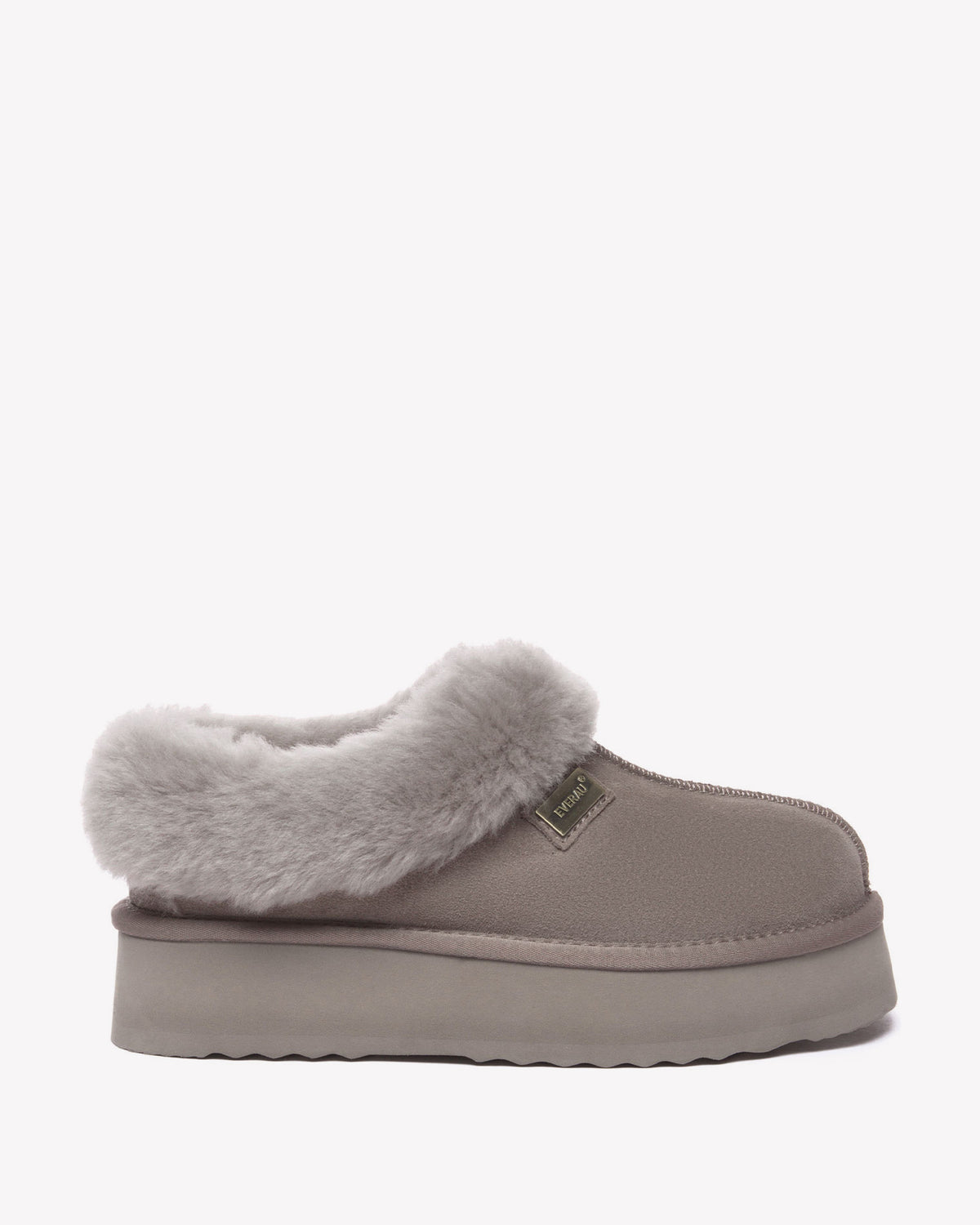 EVERAU Topknot Brown Leather Slippers Kapcie Brązowe