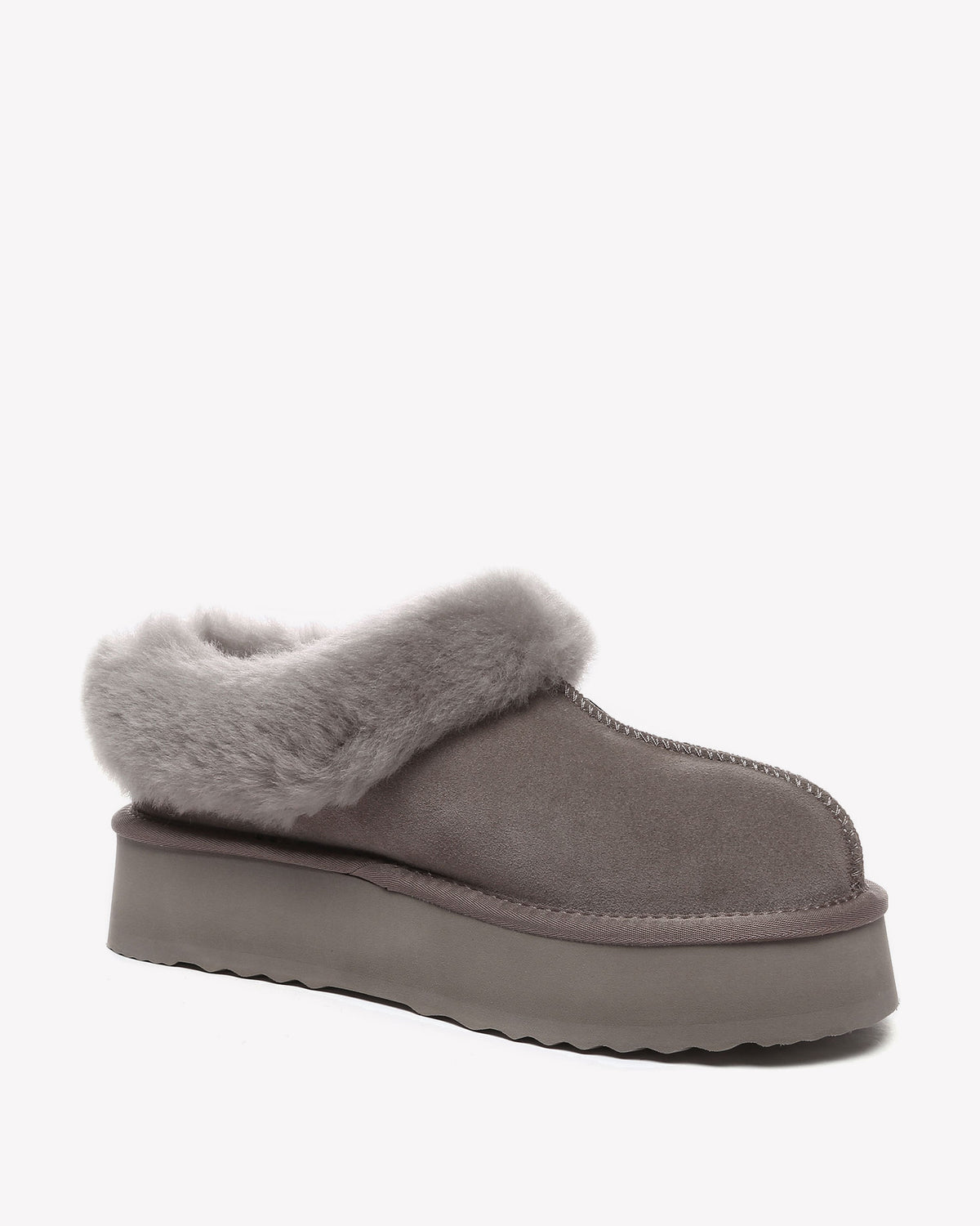 EVERAU Topknot Brown Leather Slippers Kapcie Brązowe