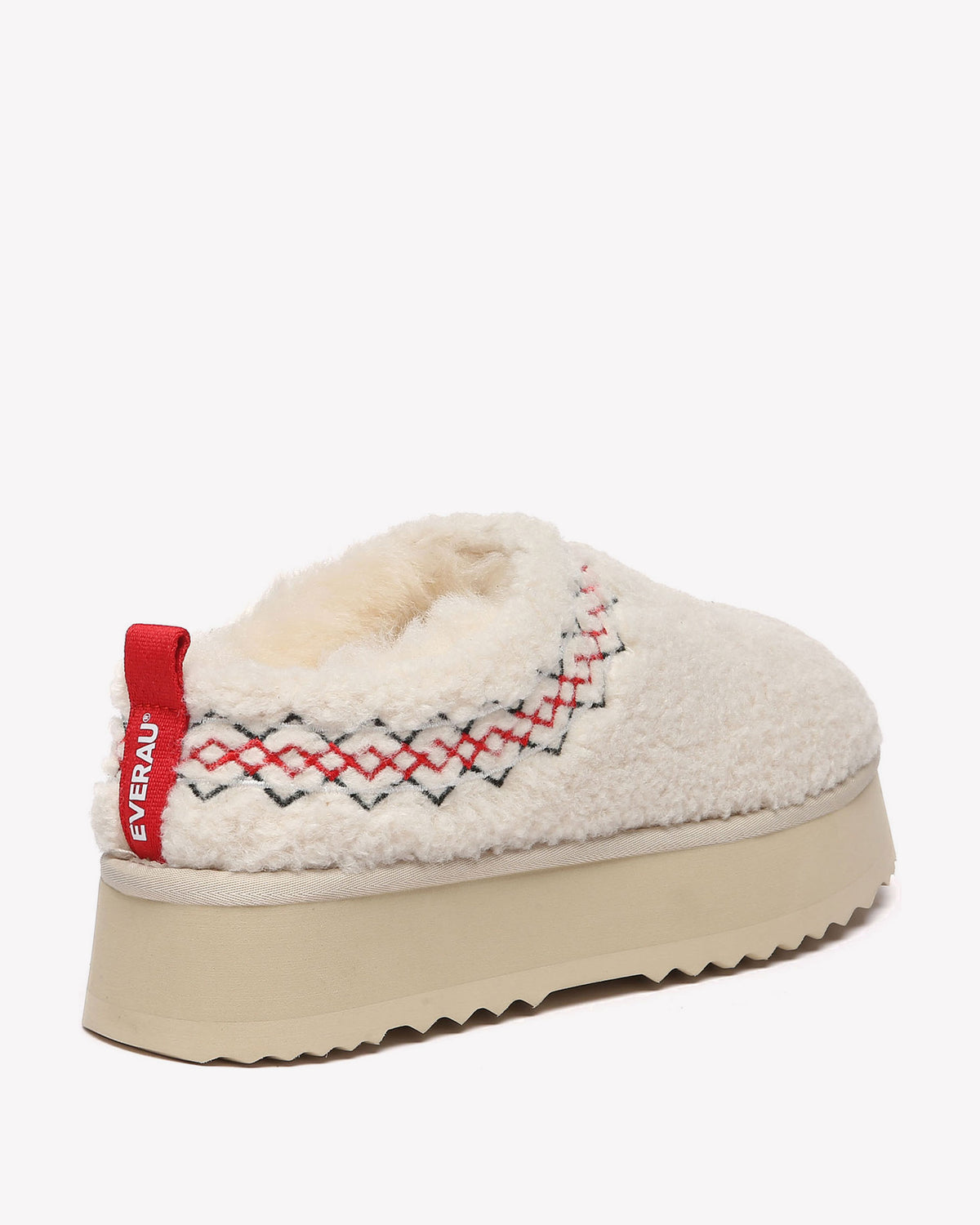 EVERAU Lewin Sand Plush Platform Slippers Kapcie Beżowe