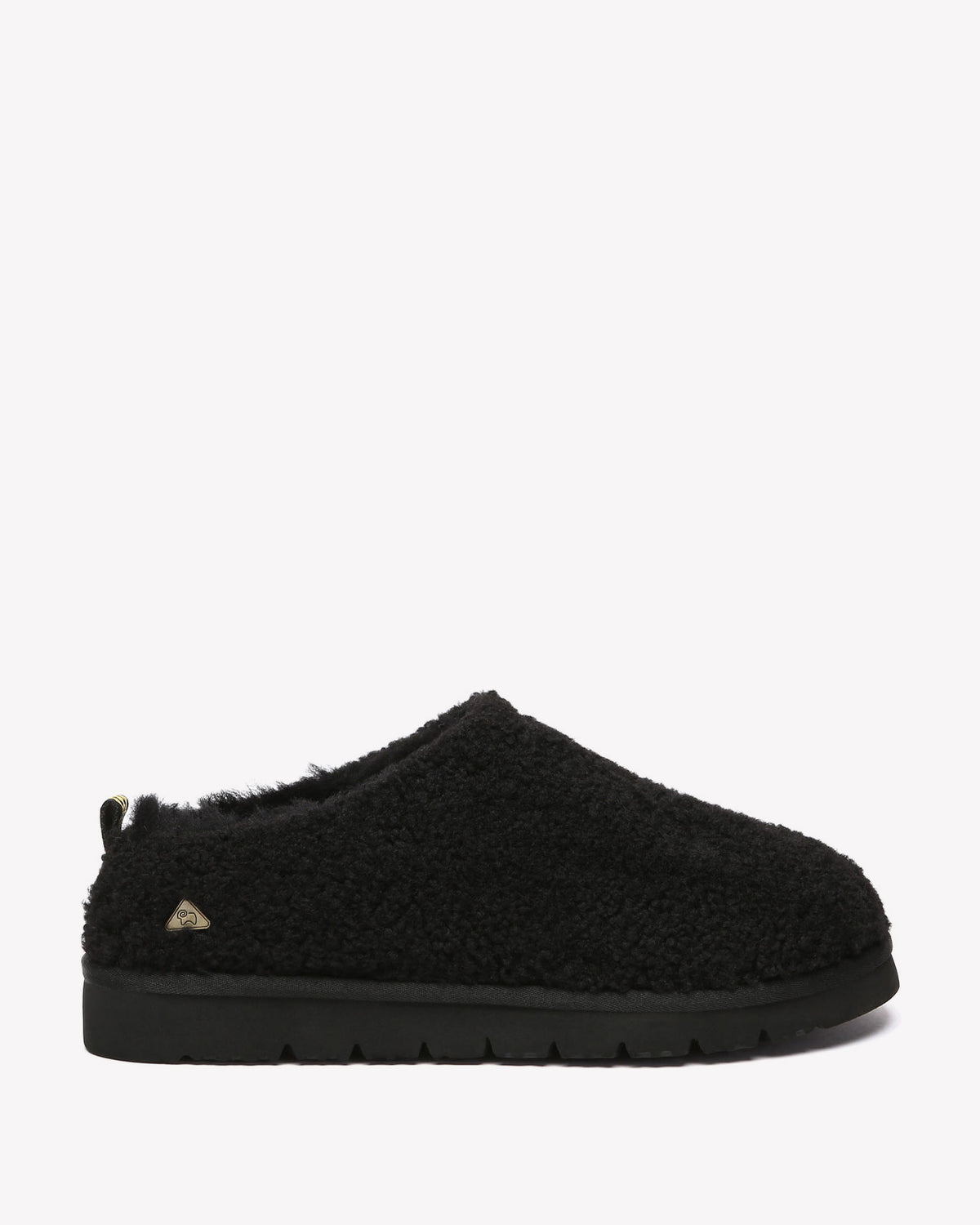 EVERAU Snipe Black Plush Ankle Slippers Kapcie Czarne