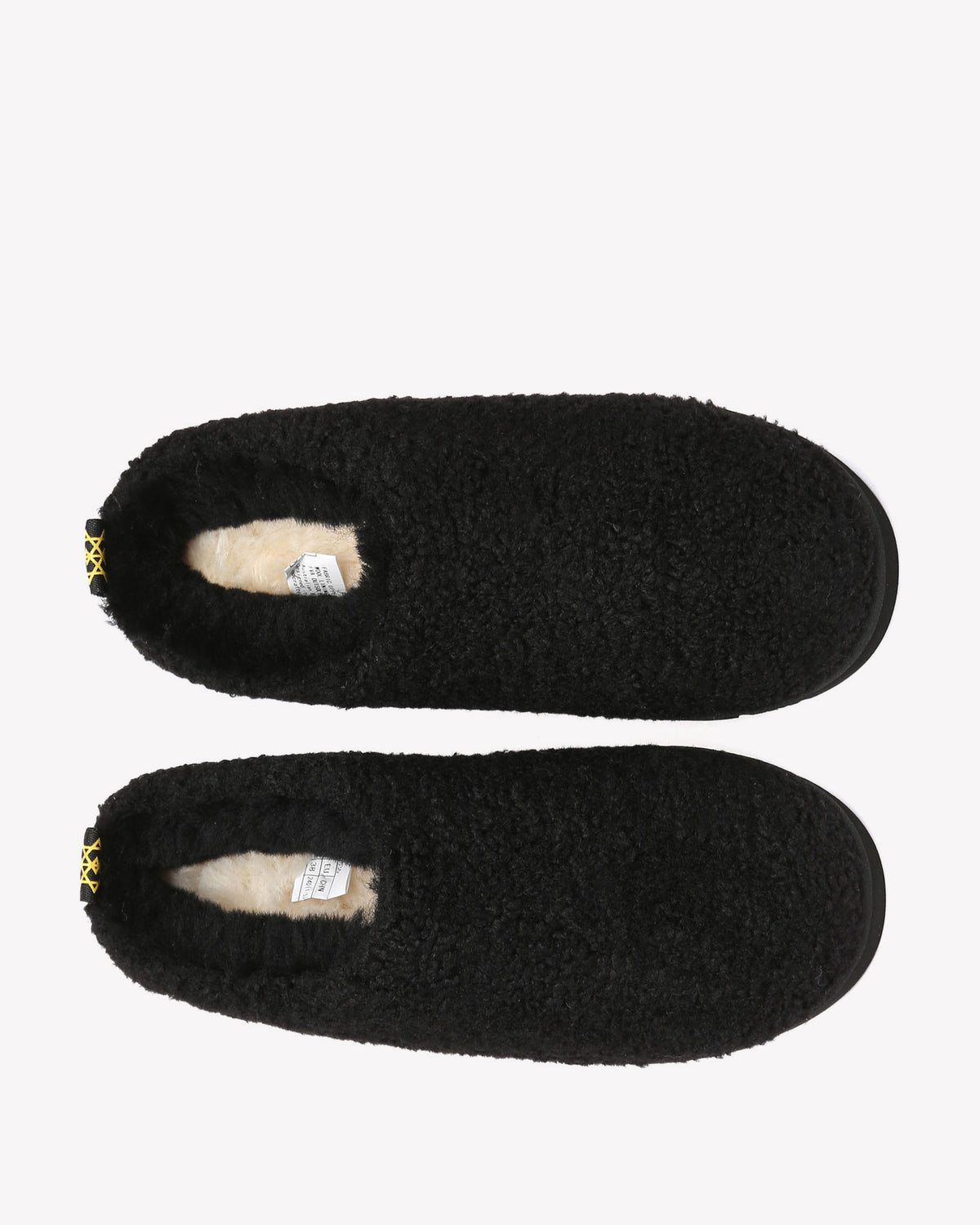 EVERAU Snipe Black Plush Ankle Slippers Kapcie Czarne