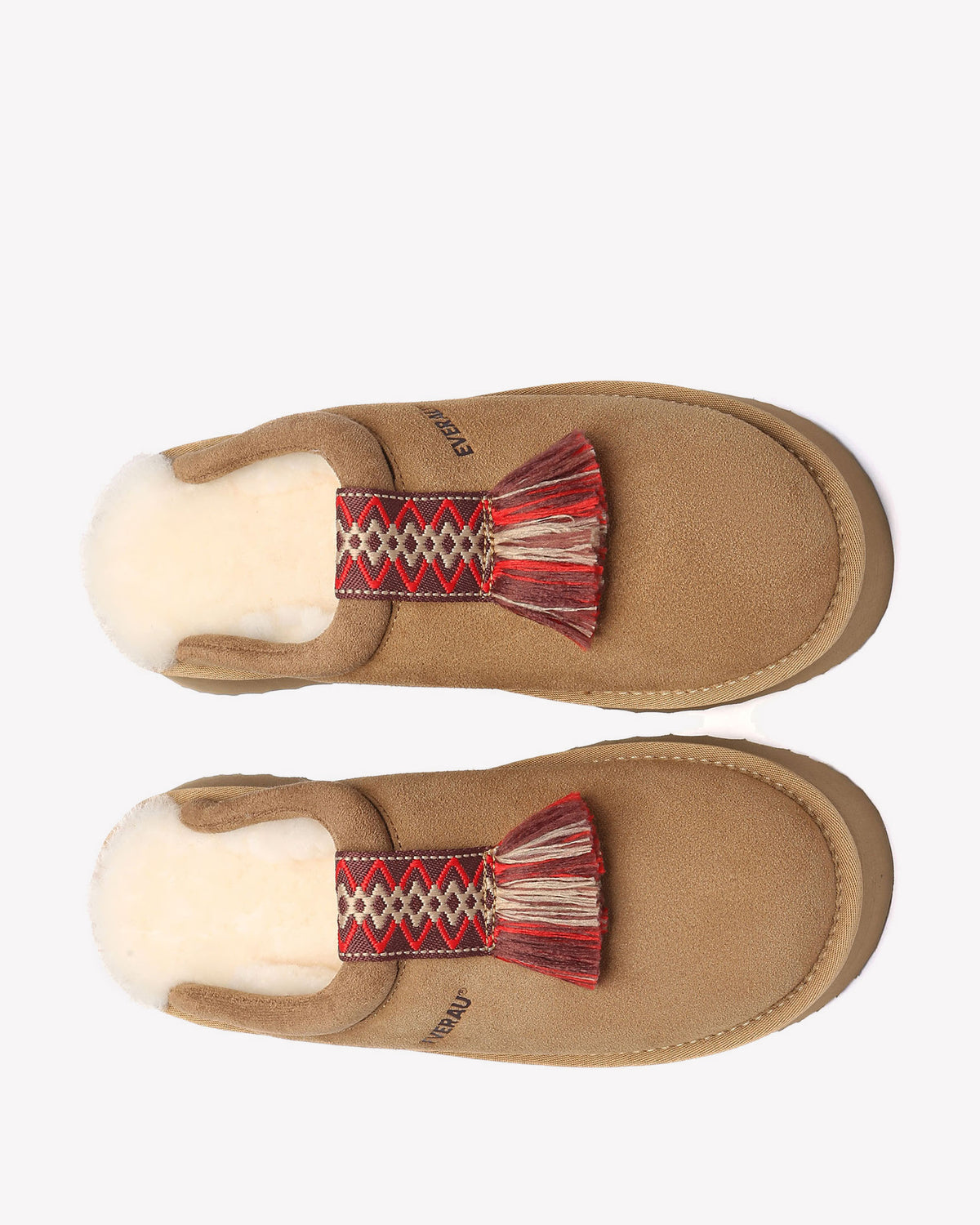EVERAU Caspian Chestnut Platform Slippers Kapcie Brązowe