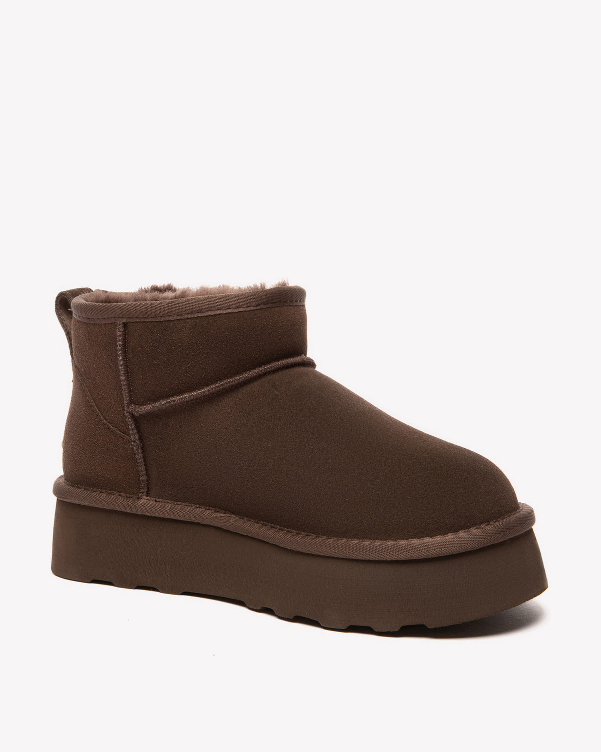 EVERAU Heron Chocolate Ultra Mini Platform Boots Botki Czekoladowe