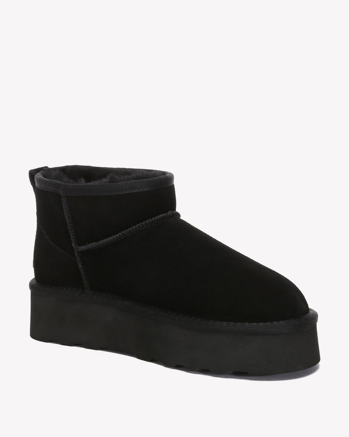 EVERAU Heron Black Ultra Mini Platform Boots Botki Czarne