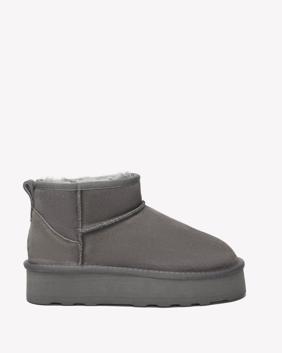 EVERAU Heron Grey Ultra Mini Platform Boots Botki Szare