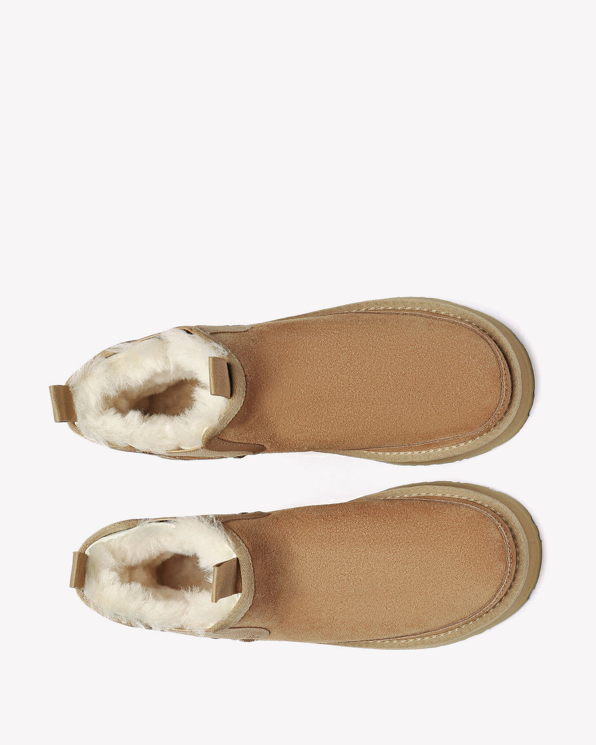 EVERAU Shoveler Chestnut Leather Platform Short Chelsea Boots Botki Brązowe