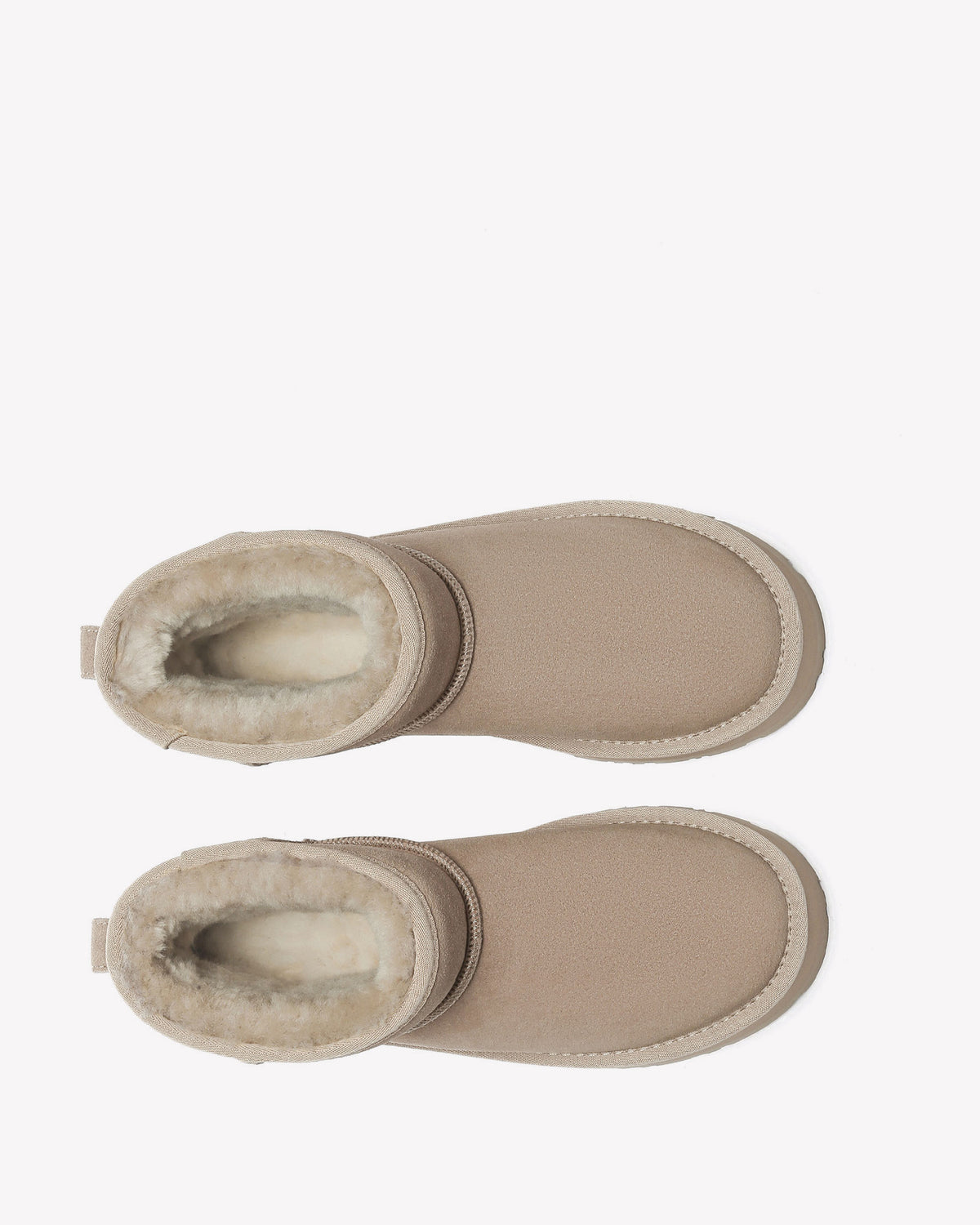 EVERAU Dusky Sand Leather Platform Short Boots Botki Beżowe