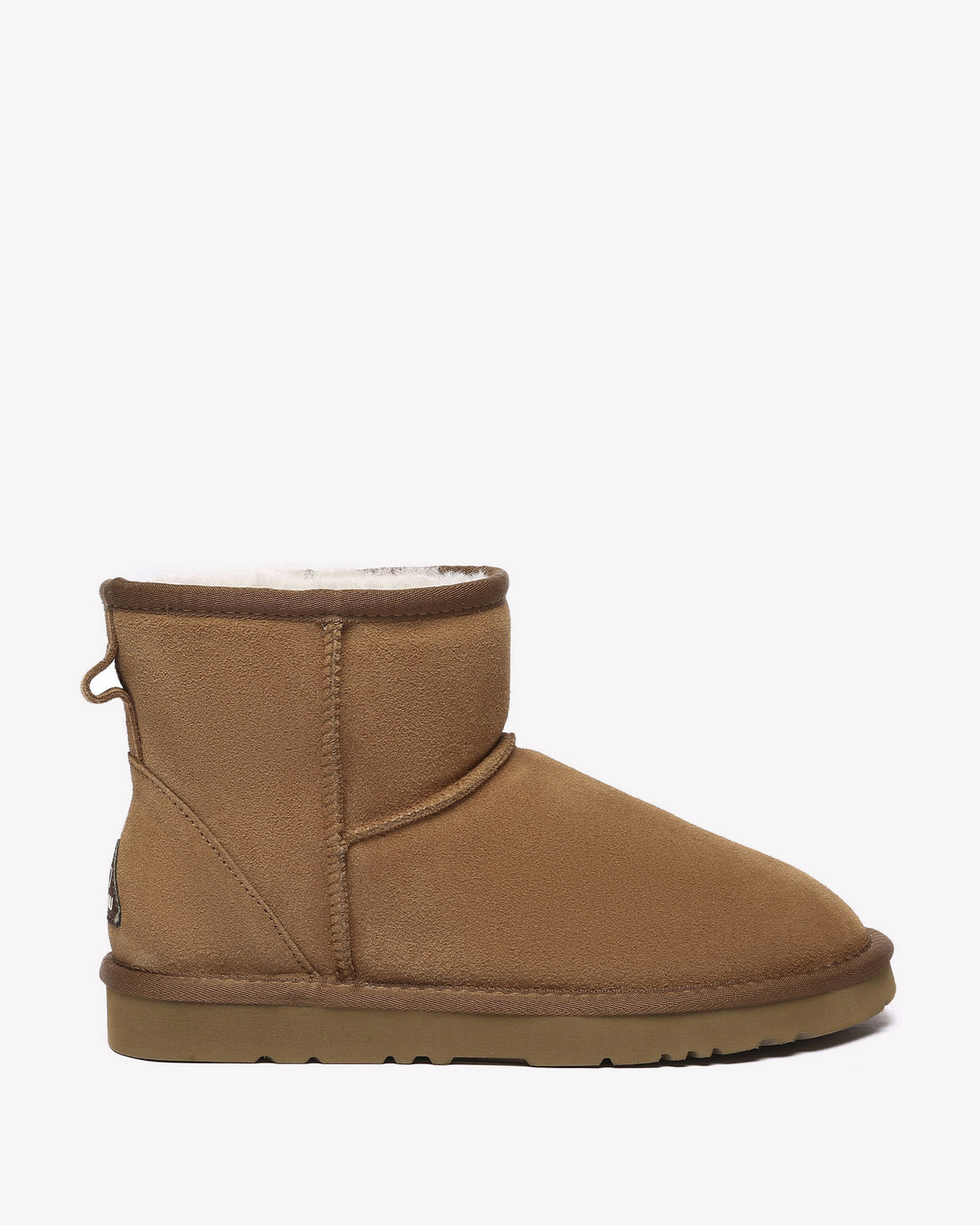 EVERAU Ostrich Chestnut Leather Short Boots Botki Brązowe