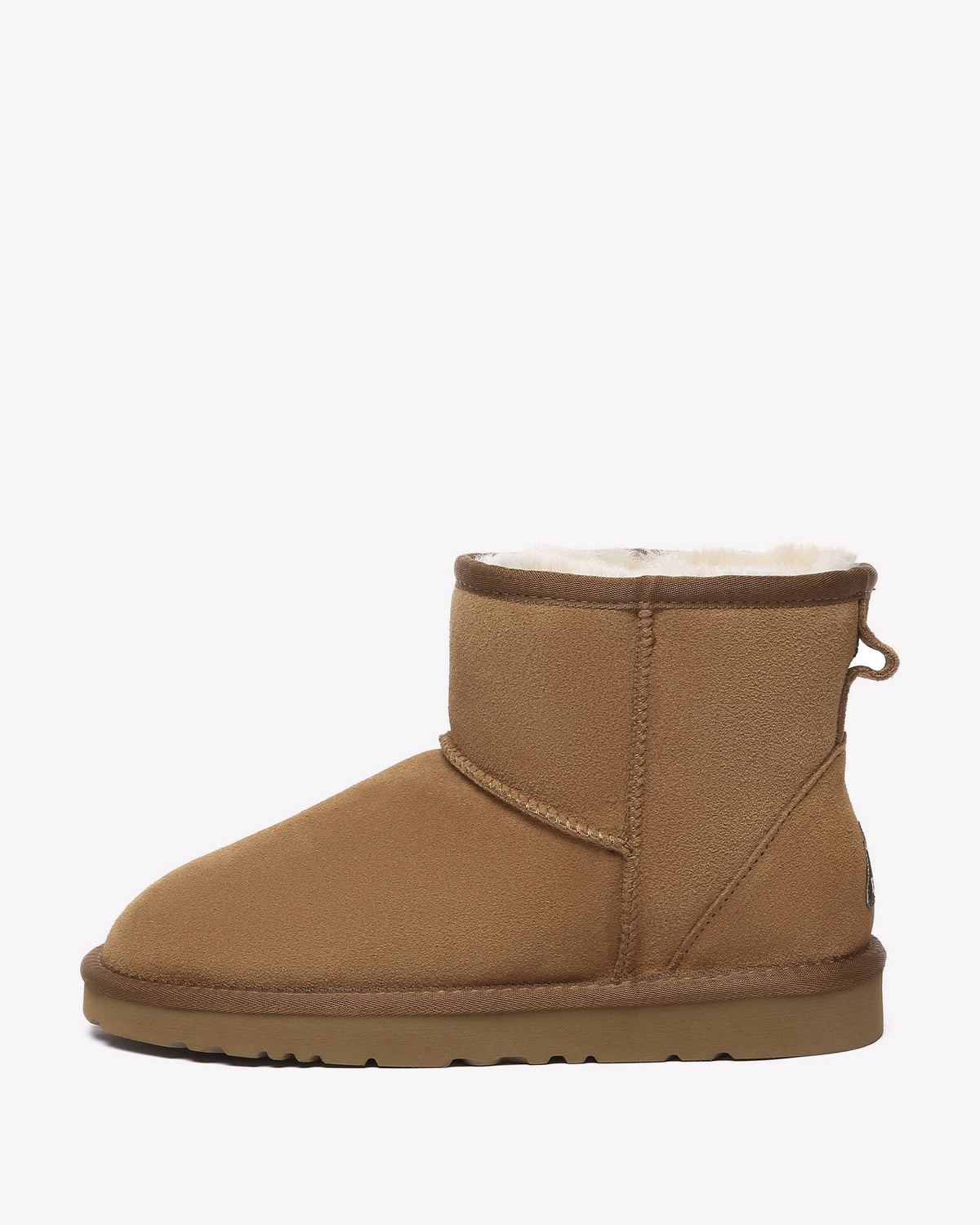 EVERAU Ostrich Chestnut Leather Short Boots Botki Brązowe