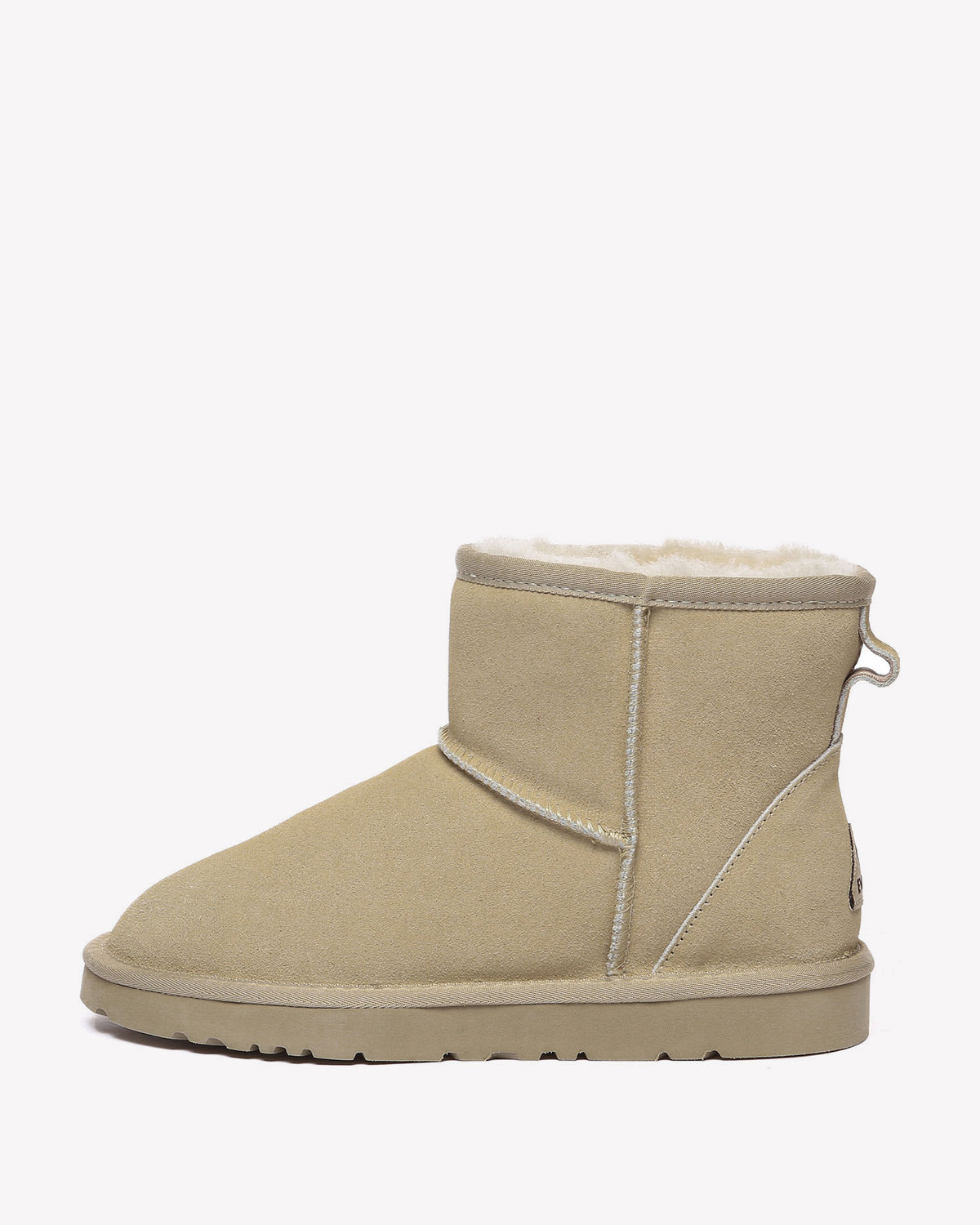 EVERAU Ostrich Sand Leather Short Boots Botki Beżowe