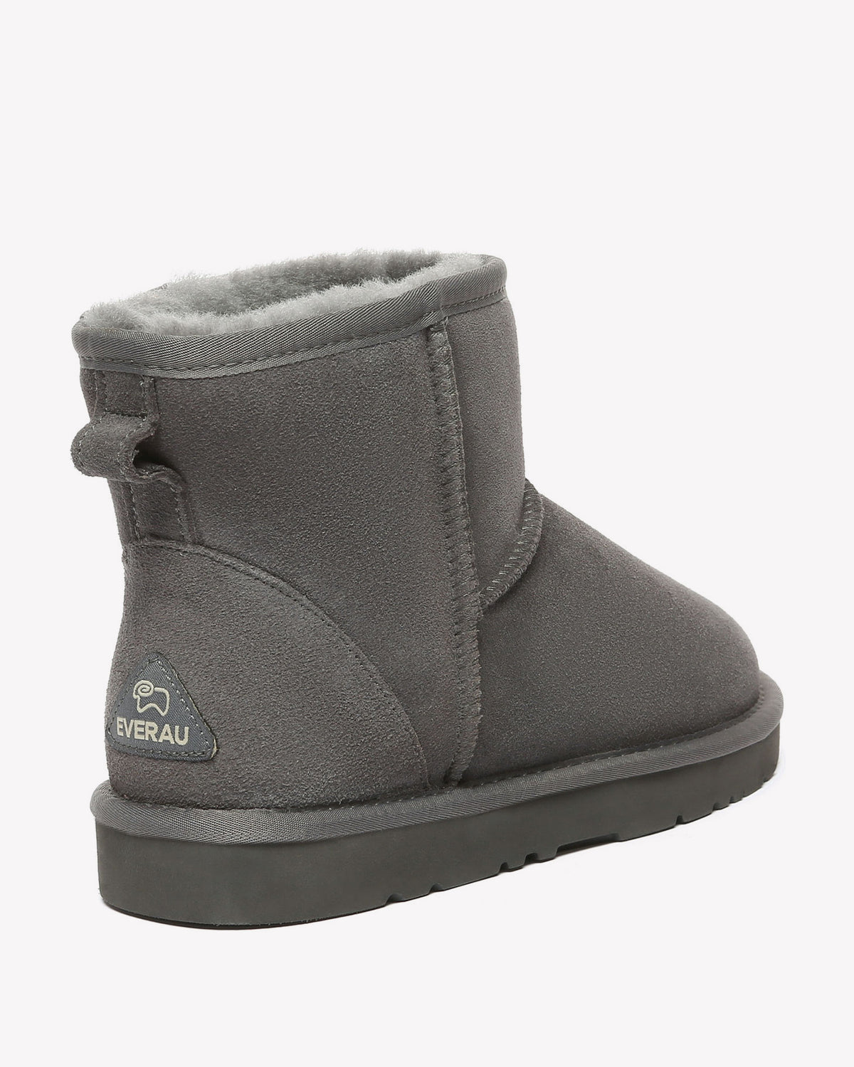 EVERAU Ostrich Grey Leather Short Boots Botki Szare