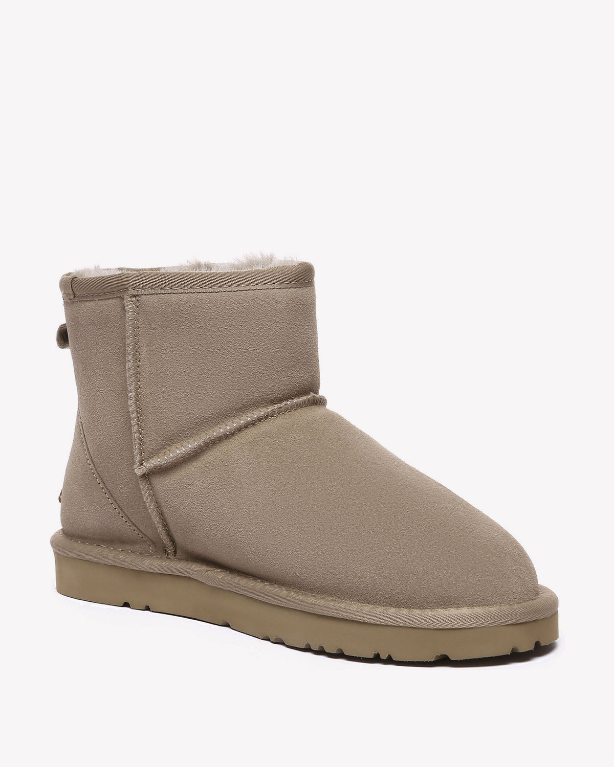 EVERAU Ostrich Brown Leather Short Boots Botki Brązowe