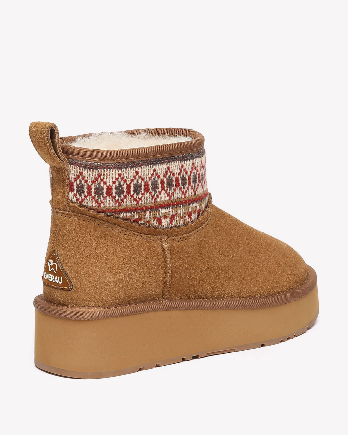 EVERAU Plover Chestnut Ankle Platform Boots Botki Brązowe