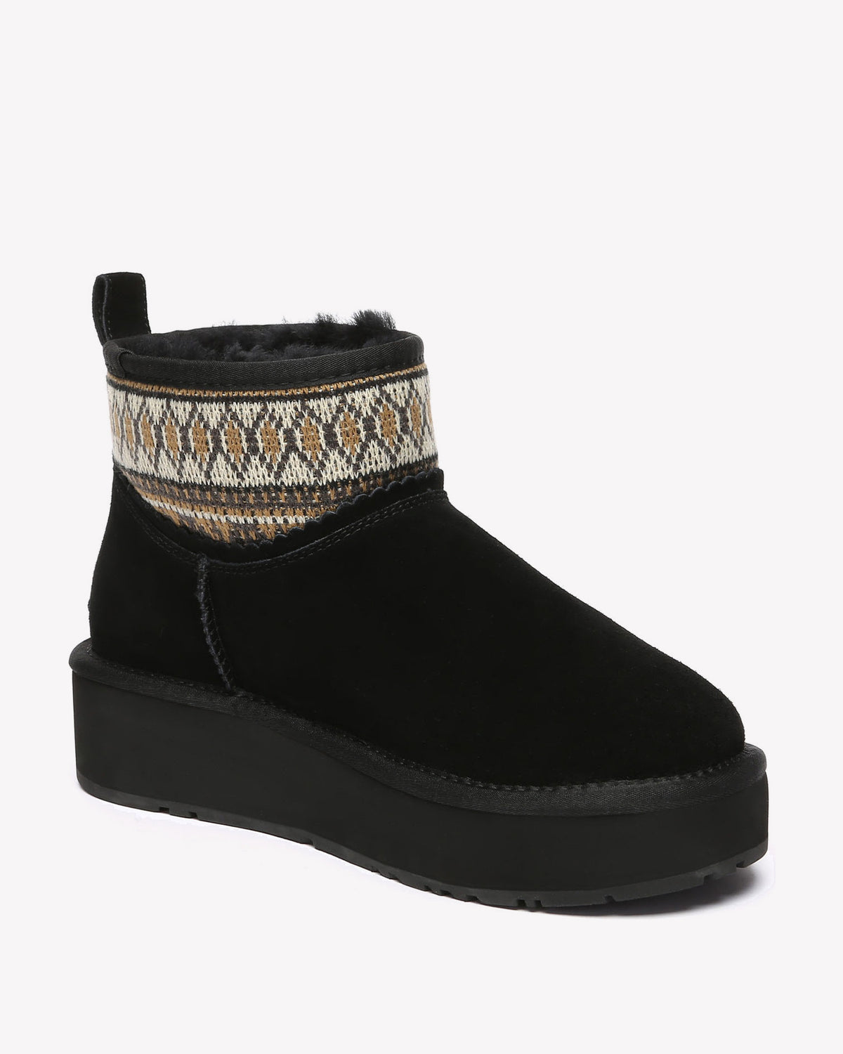 EVERAU Plover Black Ankle Platform Boots Botki Czarne