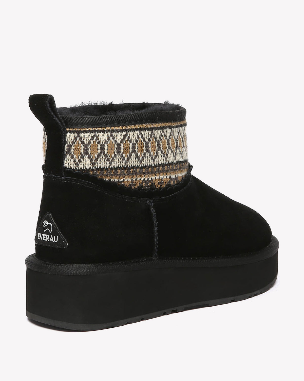EVERAU Plover Black Ankle Platform Boots Botki Czarne