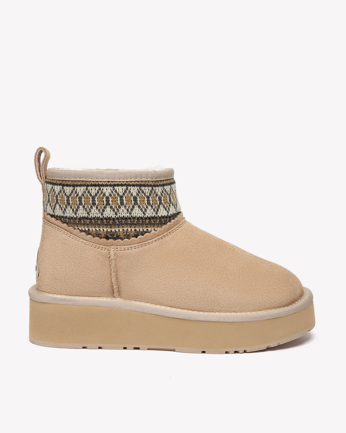 EVERAU Plover Sand Ankle Platform Boots Botki Beżowe