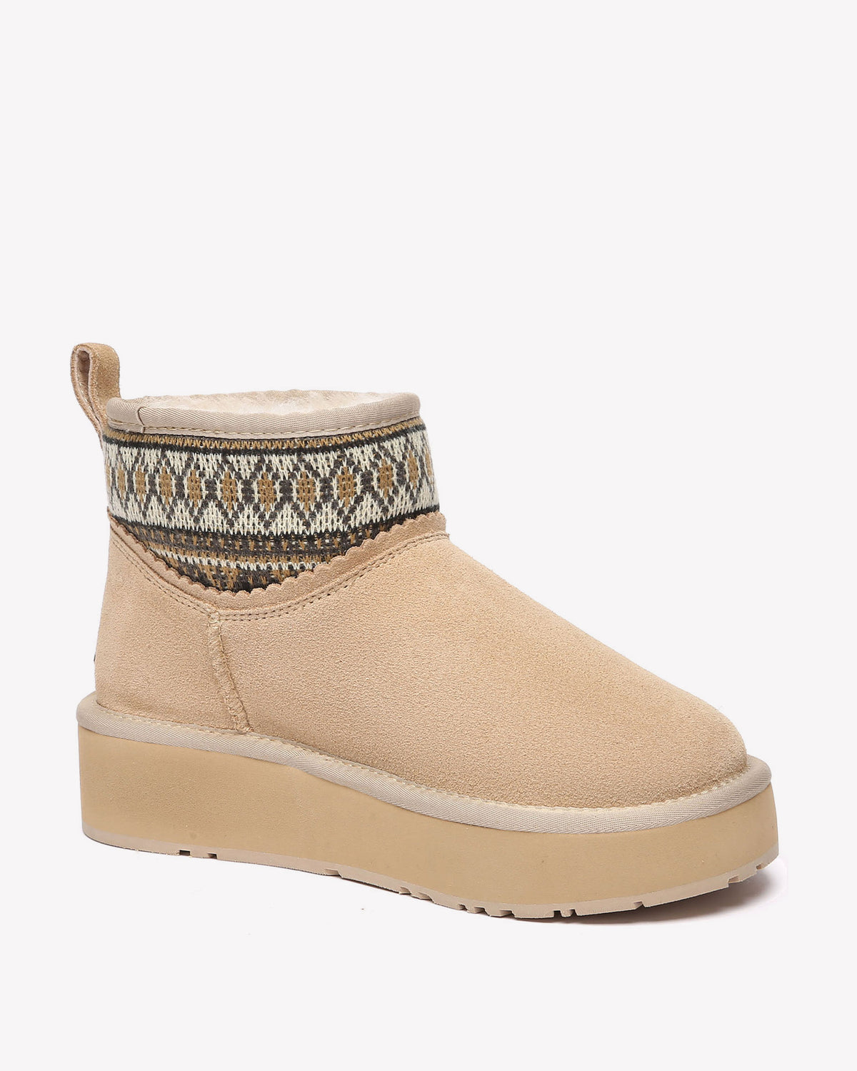 EVERAU Plover Sand Ankle Platform Boots Botki Beżowe