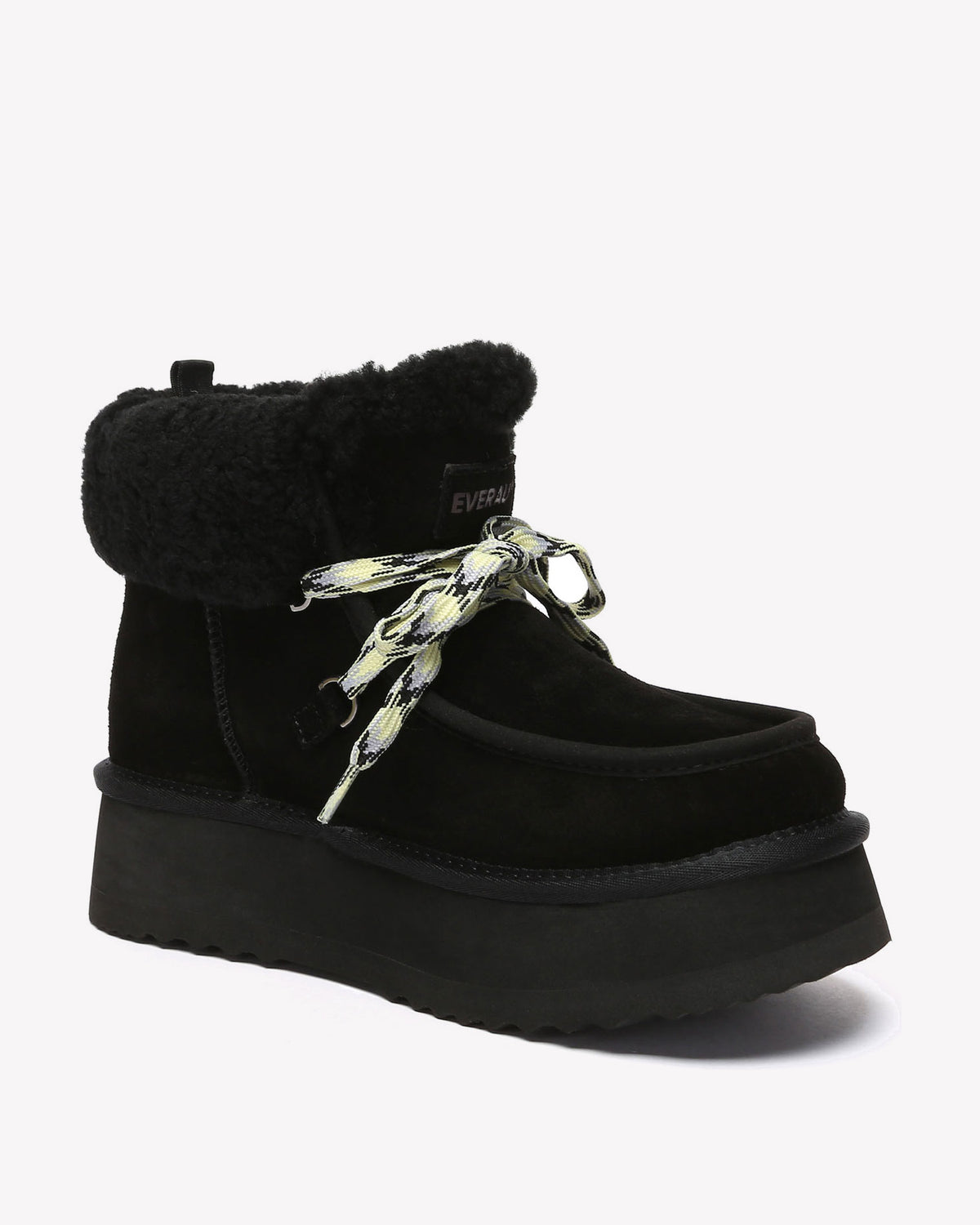 EVERAU Lapwing Black Ankle Platform Boots Botki Czarne