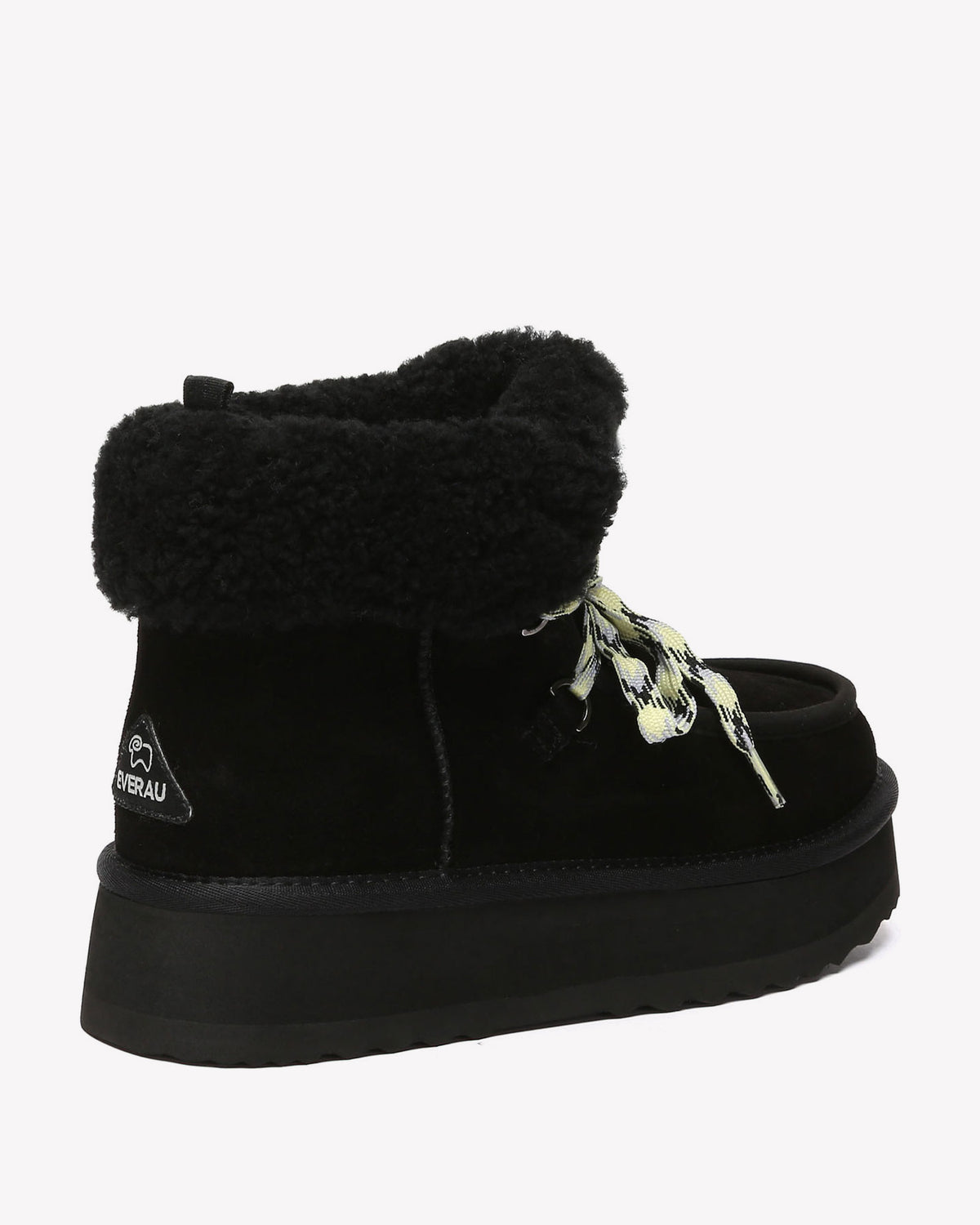 EVERAU Lapwing Black Ankle Platform Boots Botki Czarne