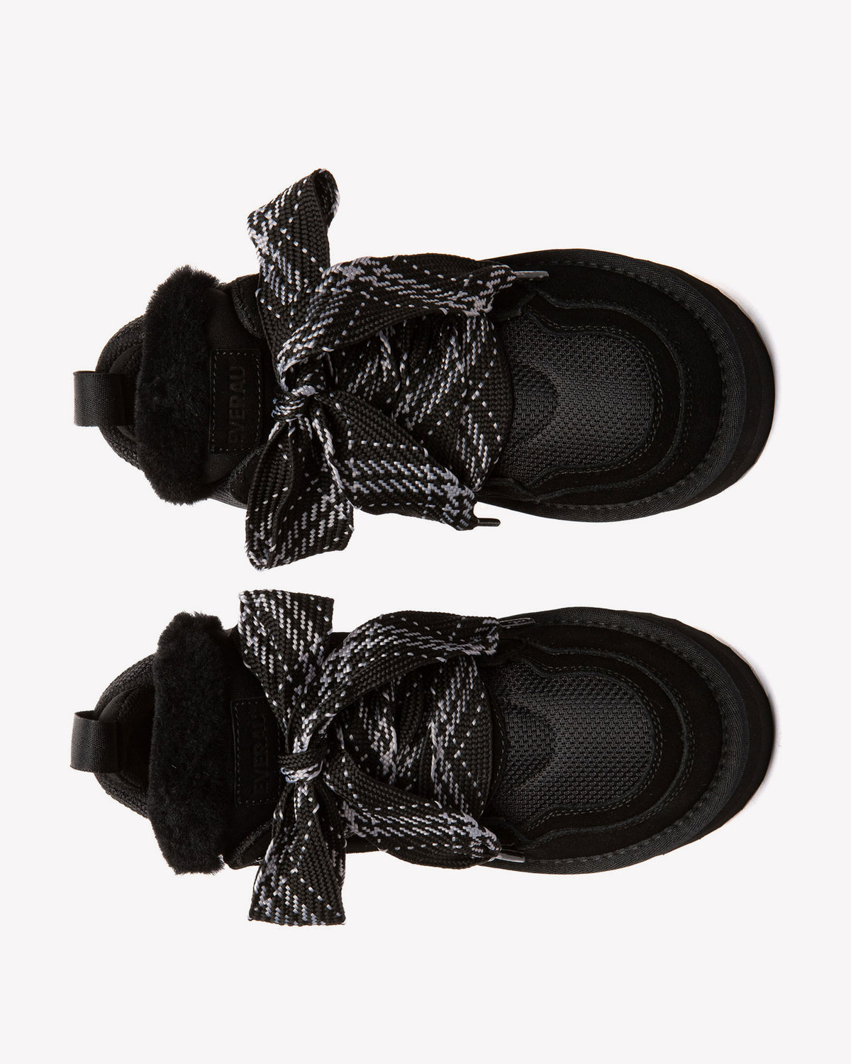 EVERAU Papuan Black Lace Up Sneakersy Czarne