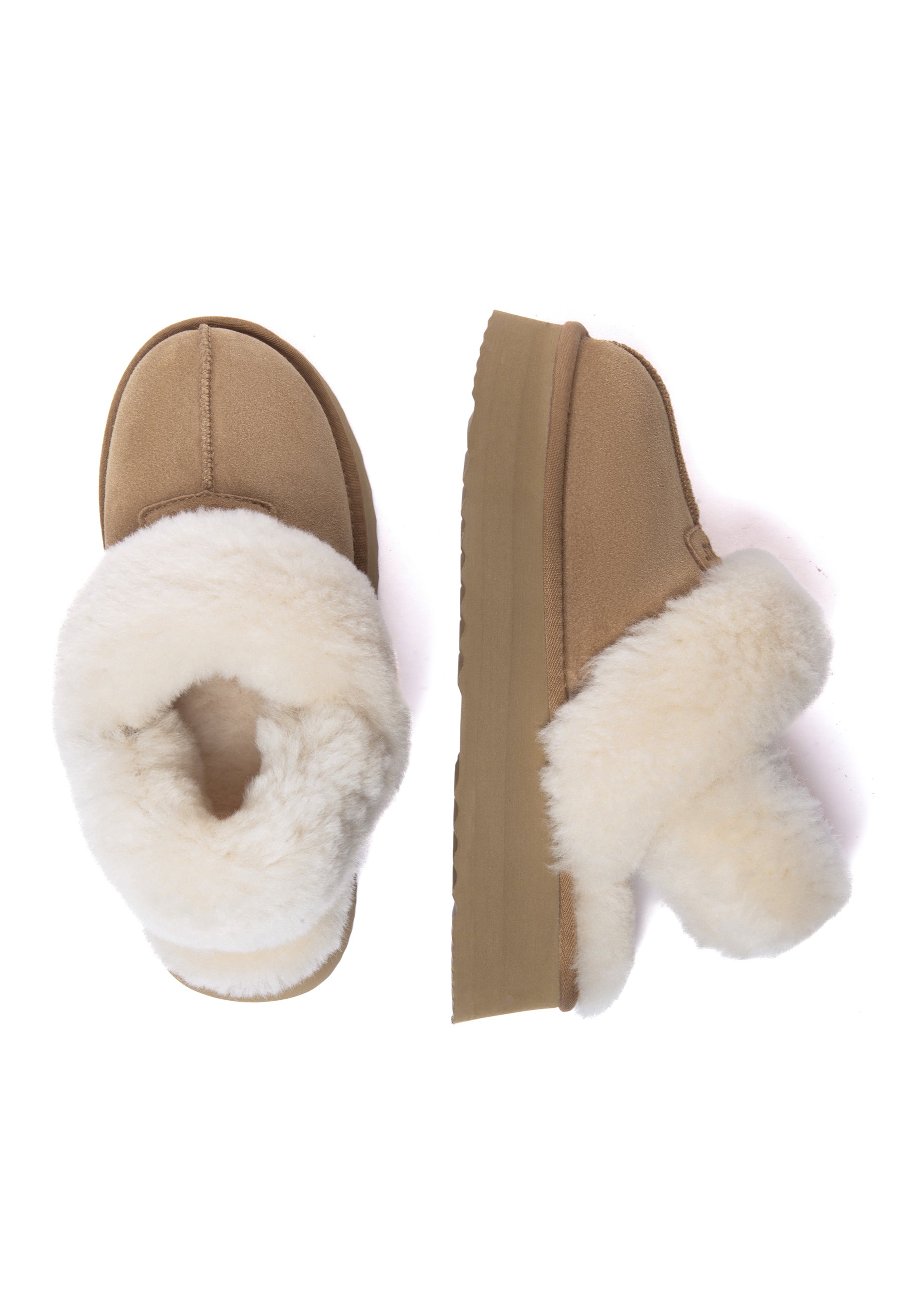 EVERAU Fantail Leather Slippers With Two Removable Straps Kapcie Brązowe