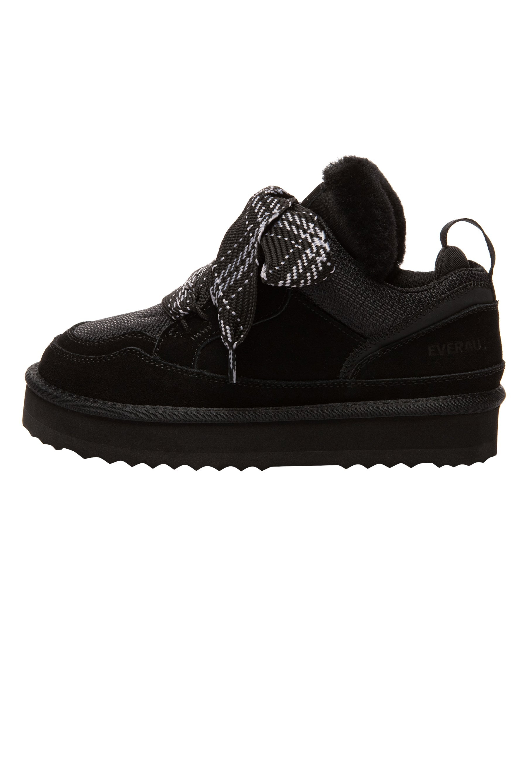 EVERAU Papuan Black Lace up Sneakersy Czarne