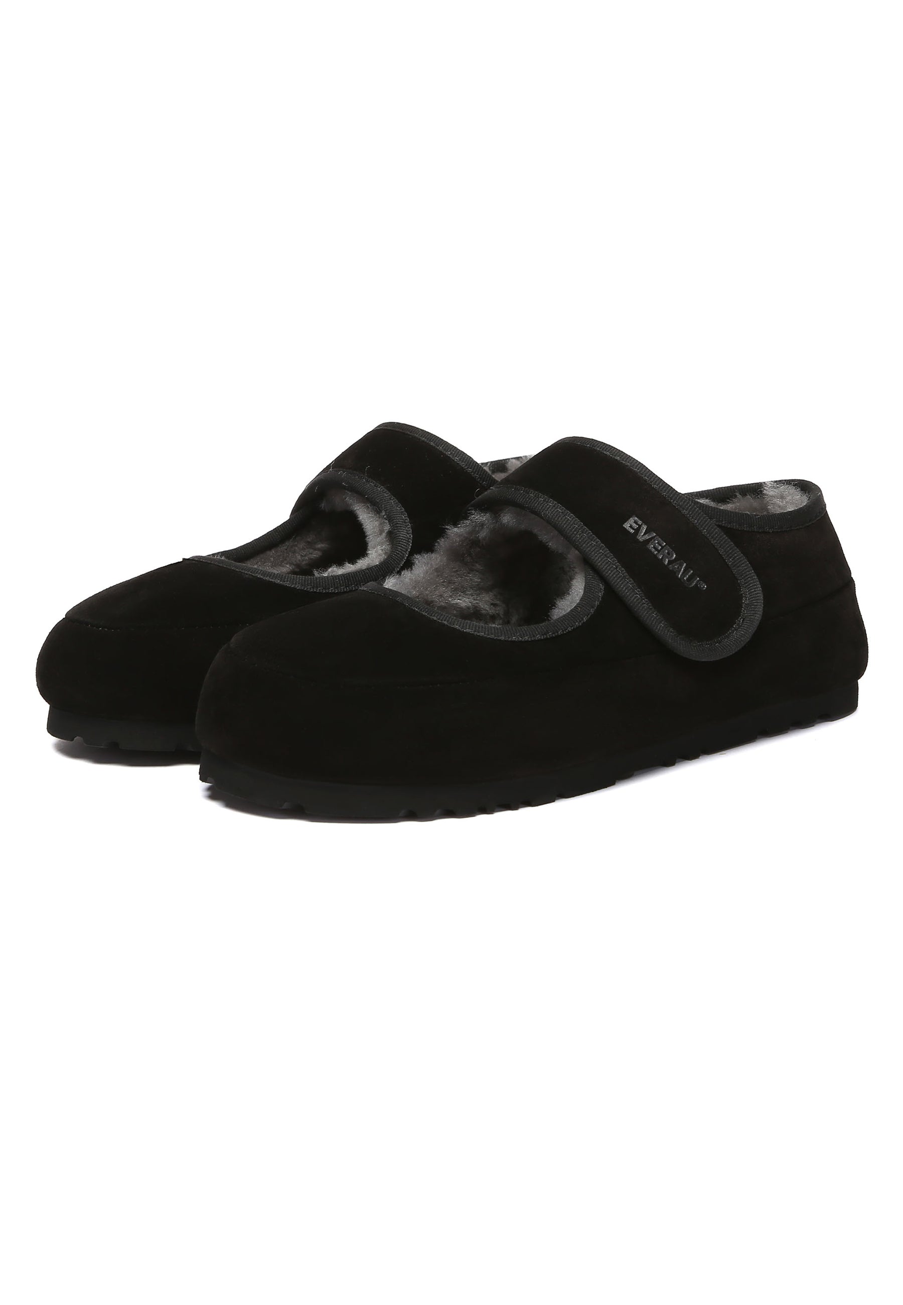 EVERAU Teal Adjustable Strap Slippers Kapcie Czarne