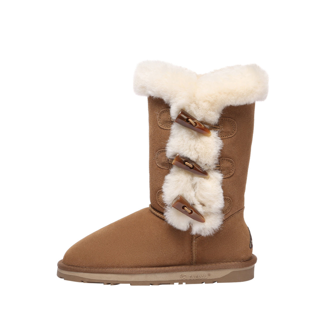 EVERAU Ashy Chestnut Tall Boots Botki Brązowe