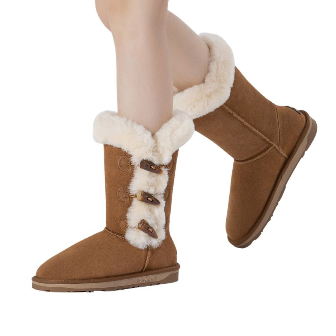 EVERAU Ashy Chestnut Tall Boots Botki Brązowe