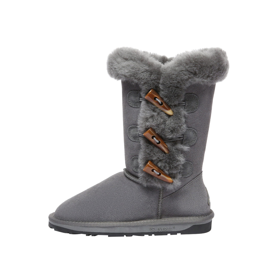 EVERAU Ashy Grey Tall Boots Botki Szare
