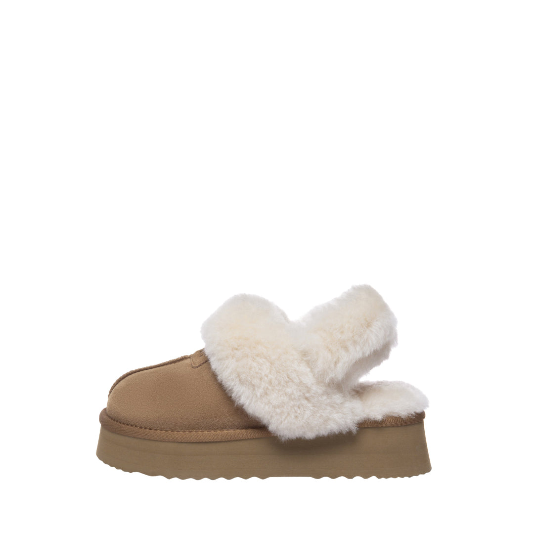 EVERAU Fantail Chestnut Leather Slippers With Two Removable Straps Kapcie Brązowe