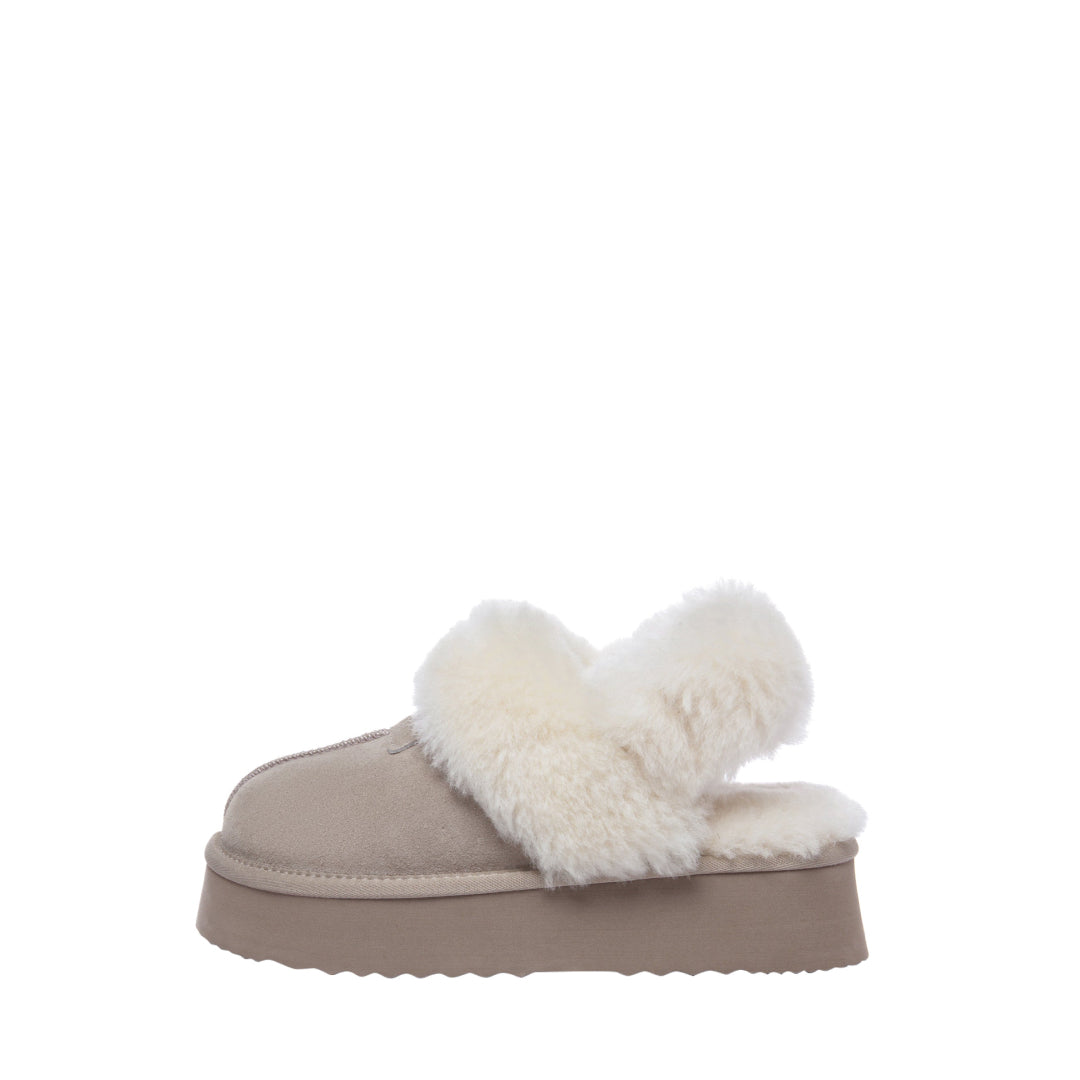 EVERAU Fantail Leather Slippers With Two Removable Straps Kapcie Beżowe