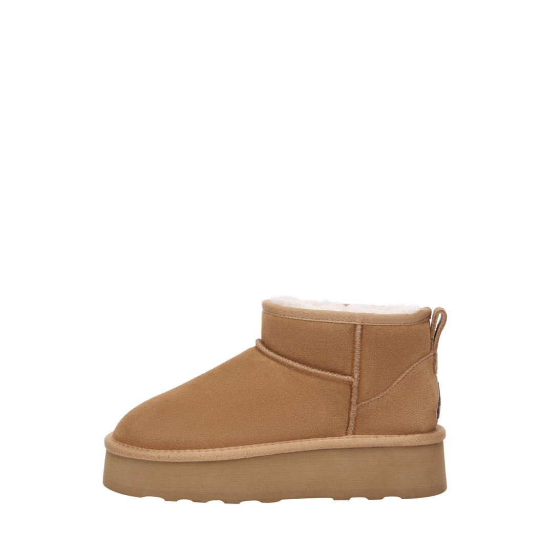 EVERAU Heron Chcestnut Ultra Mini Platform Boots Botki Brązowe