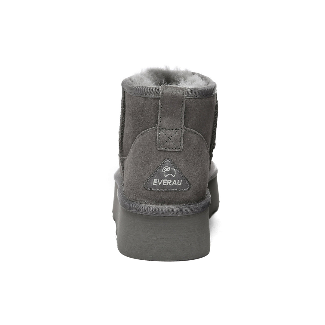 EVERAU Heron Grey Ultra Mini Platform Boots Botki Szare