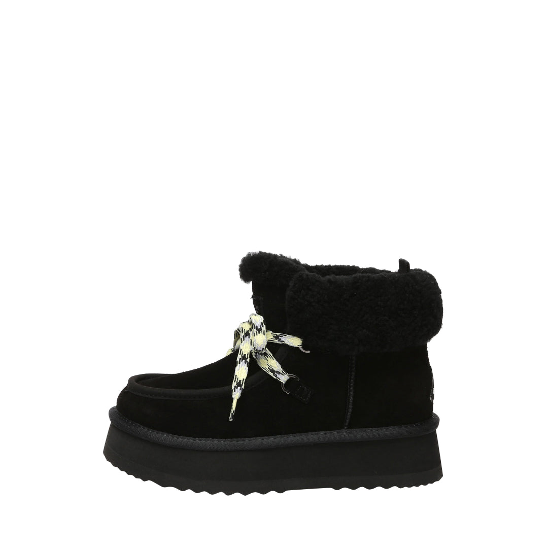EVERAU Lapwing Black Ankle Platform Boots Botki Czarne