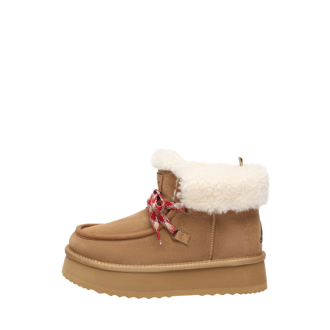 EVERAU Lapwing Chestnut Ankle Platform Boots Botki Brązowe