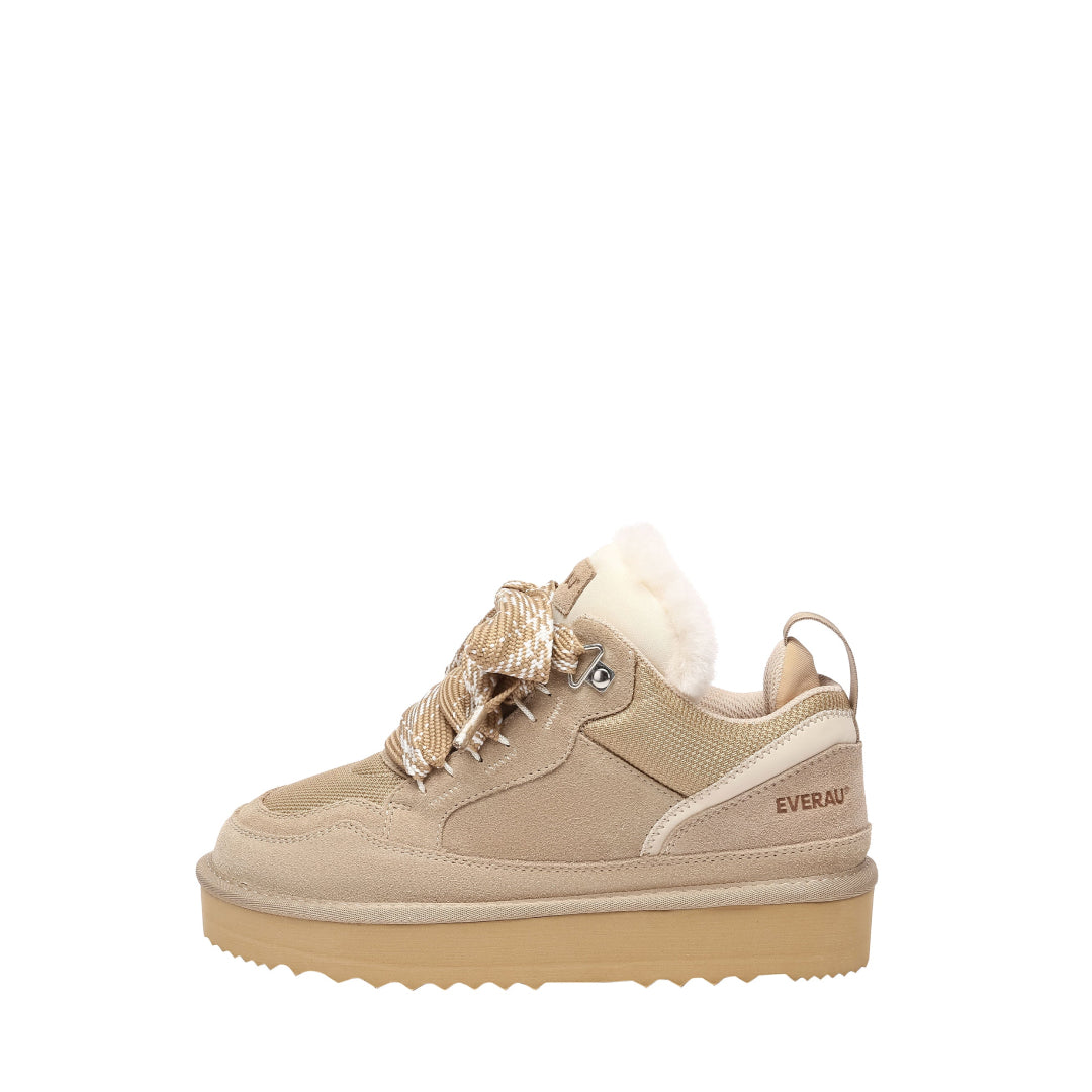 EVERAU Marbled Sand Lace up Platform Boots Sneakersy Piaskowe
