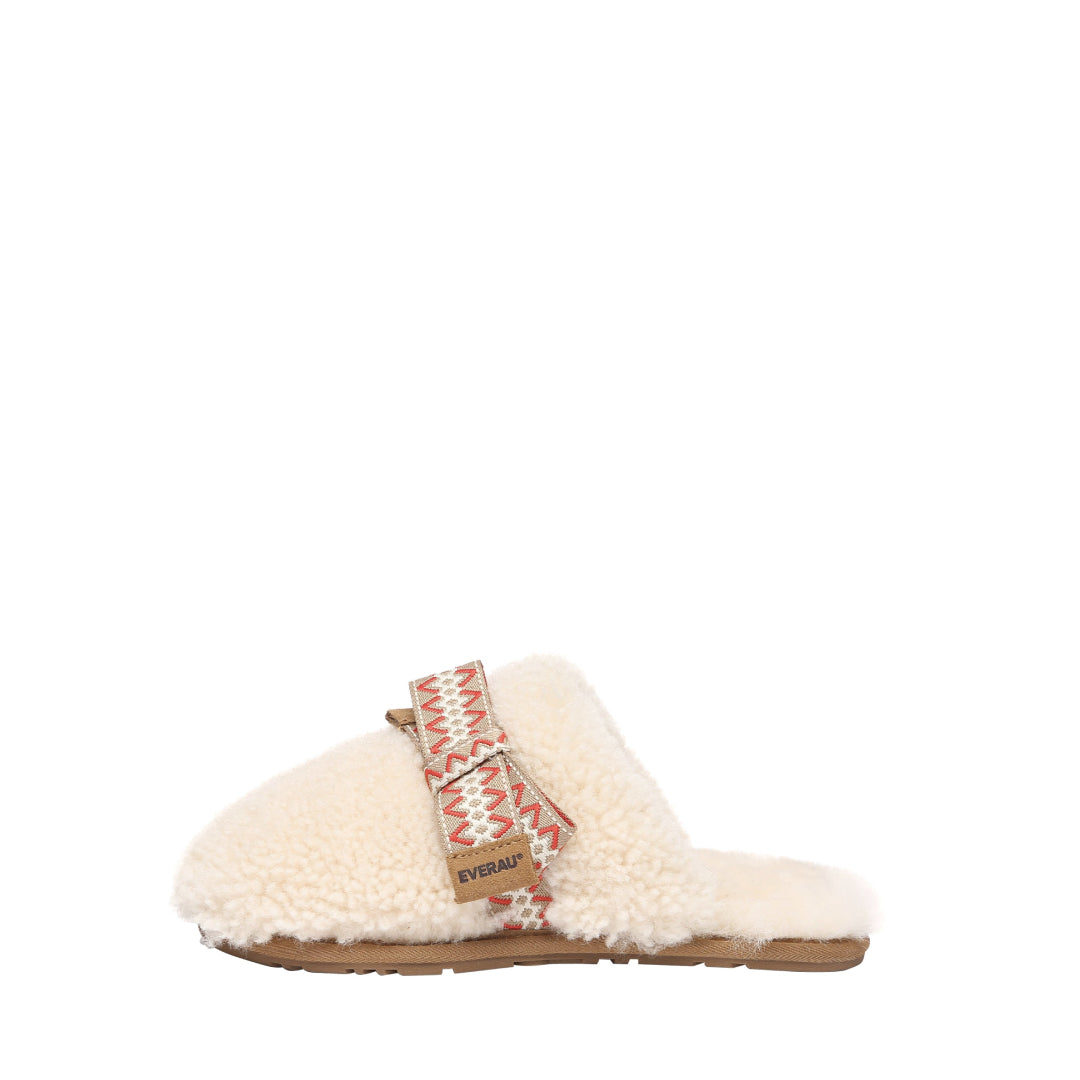 EVERAU Moorhen Cream Bow Slippers Kapcie Kremowe
