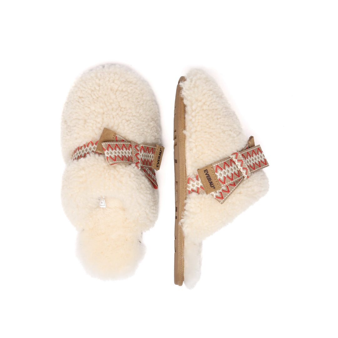EVERAU Moorhen Cream Bow Slippers Kapcie Kremowe