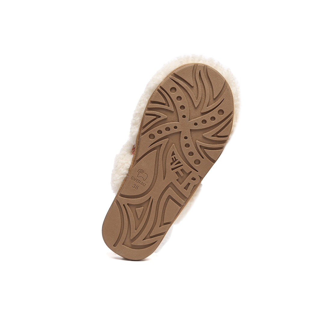 EVERAU Moorhen Cream Bow Slippers Kapcie Kremowe