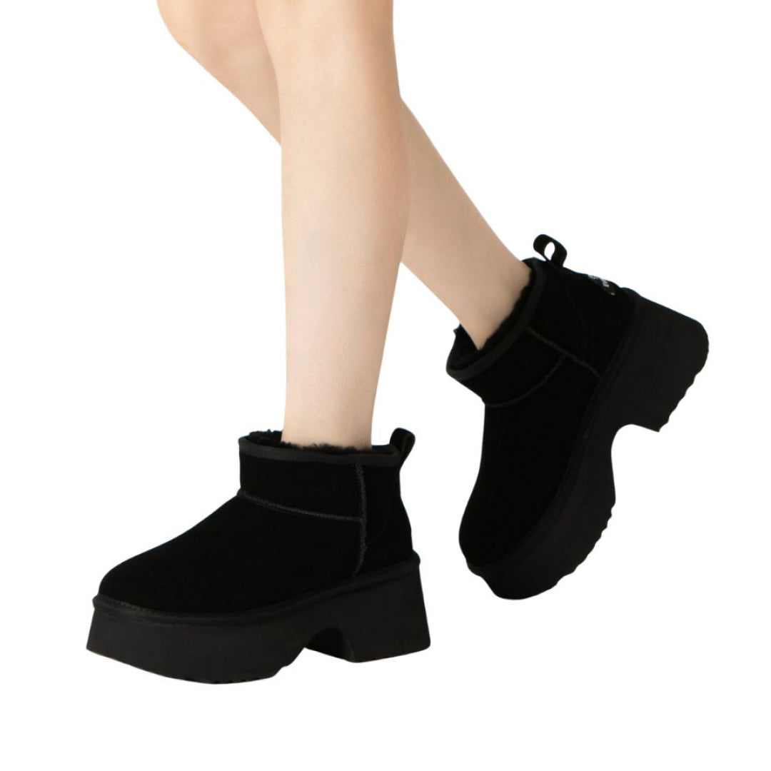 EVERAU Nicobar Black Mid Boots Botki Czarne