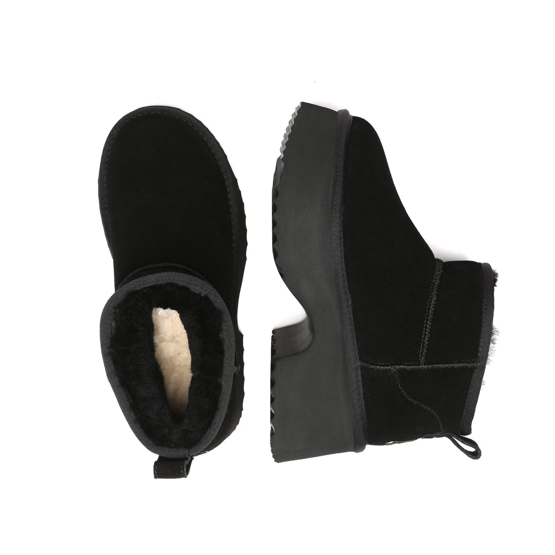 EVERAU Nicobar Black Mid Boots Botki Czarne