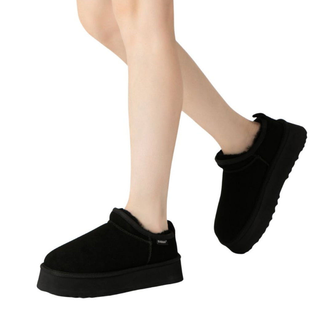 EVERAU Partridge Black Platform Ultra Mini Boots Botki Czarne