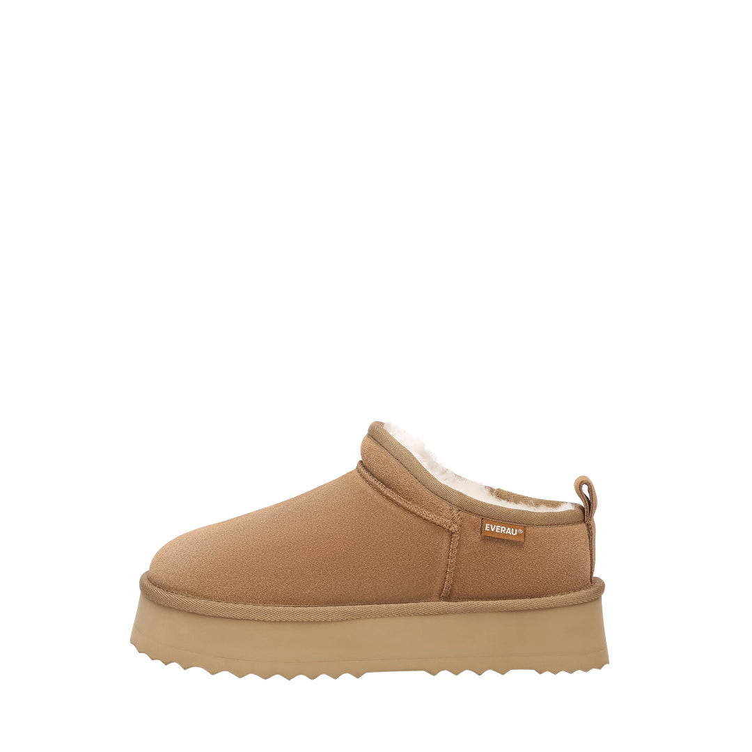 EVERAU Partridge Chestnut Platform Ultra Mini Boots Botki Brązowe