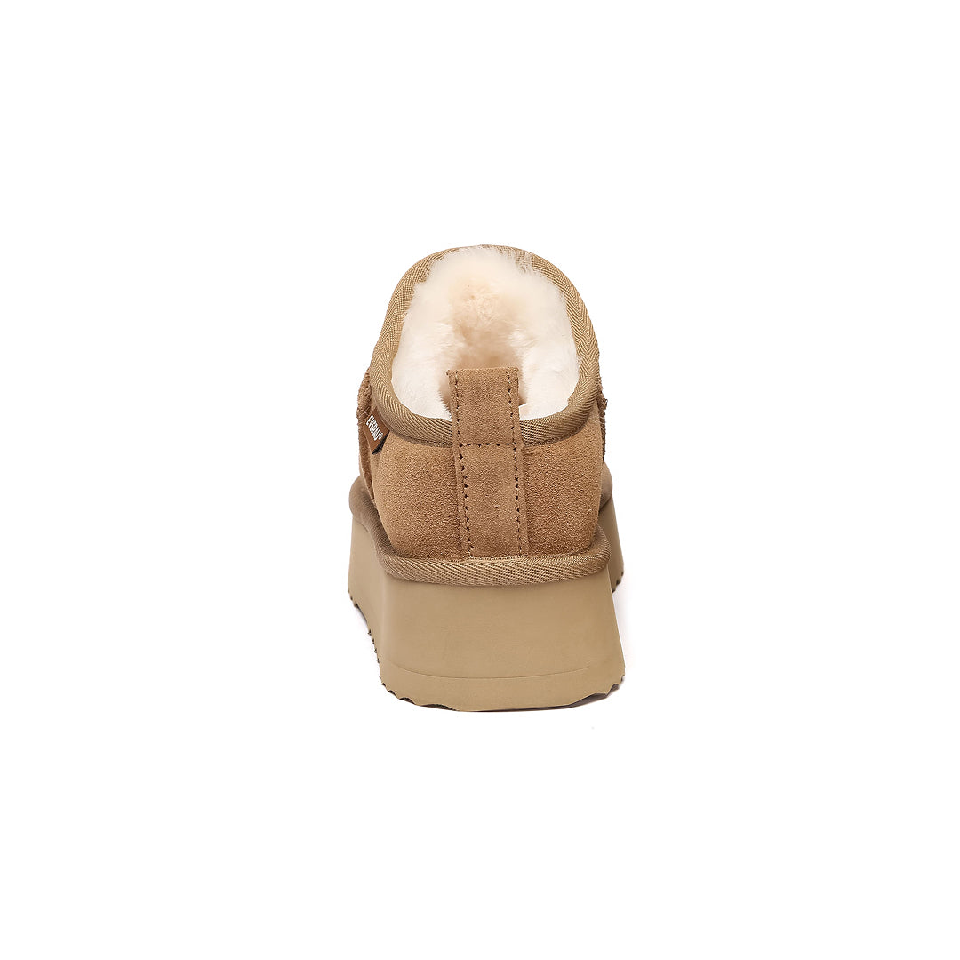 EVERAU Partridge Chestnut Platform Ultra Mini Boots Botki Brązowe