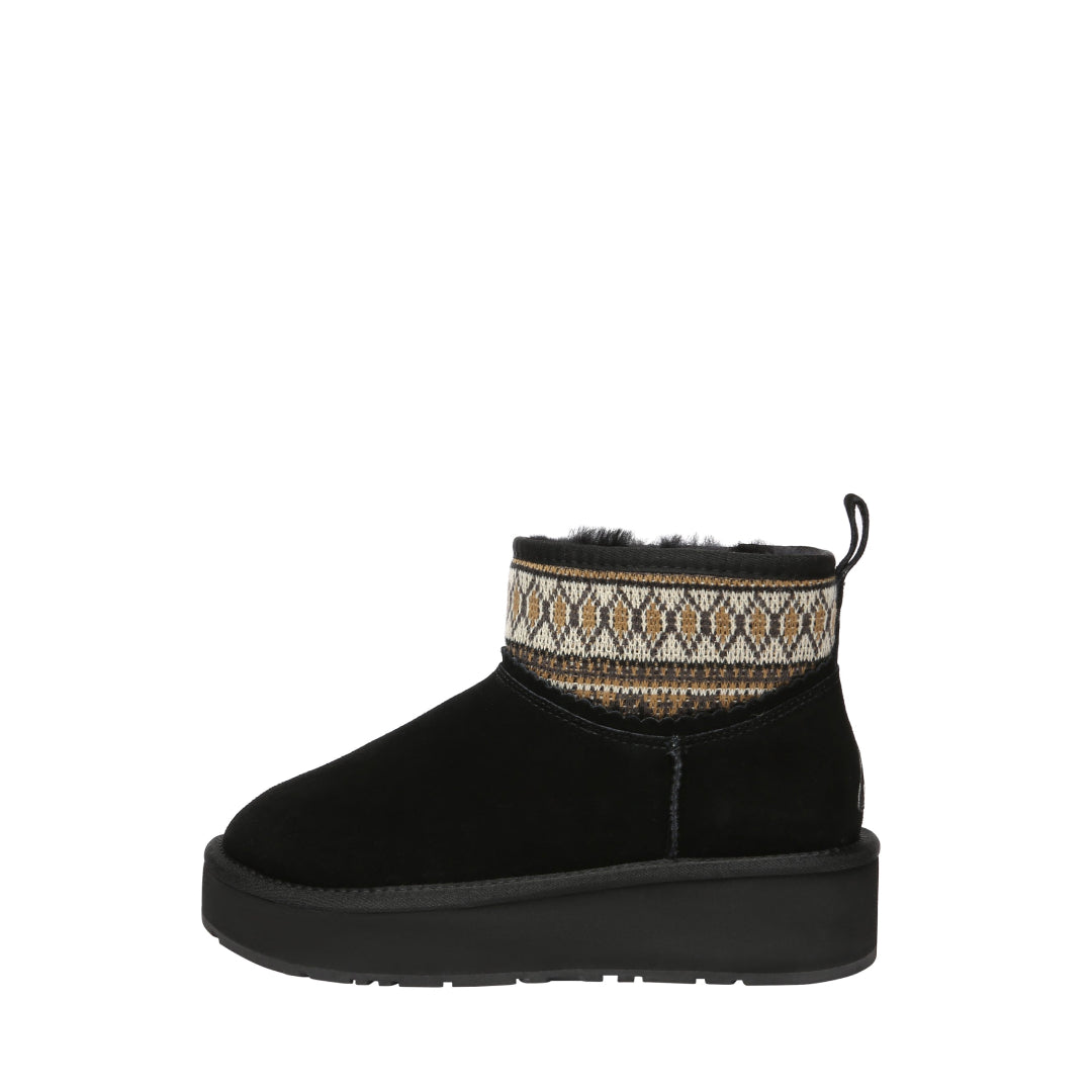 EVERAU Plover Black Ankle Platform Boots Botki Czarne